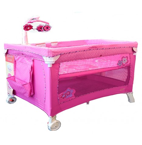 pink travel cot