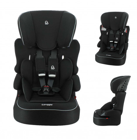Puggle Linton Comfort Plus Luxe Group 1/2/3 Car Seat - Storm Black (9 Months-12 Years)