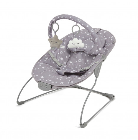 Puggle Dream & Play Musical & Vibration Bouncer – Scattered Stars Grey