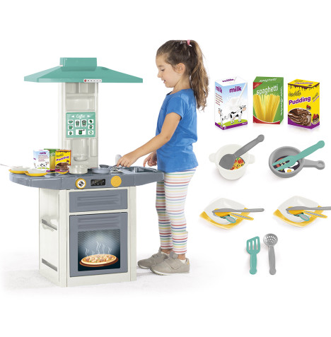 Chefs Kitchen Set with 20 Accessories & Sounds - Grey (3 - 6 Years)