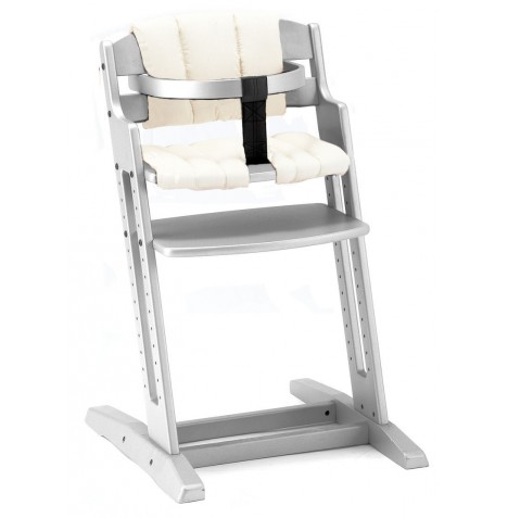 Babydan Danchair Wooden Highchair - White With Beige Cushion