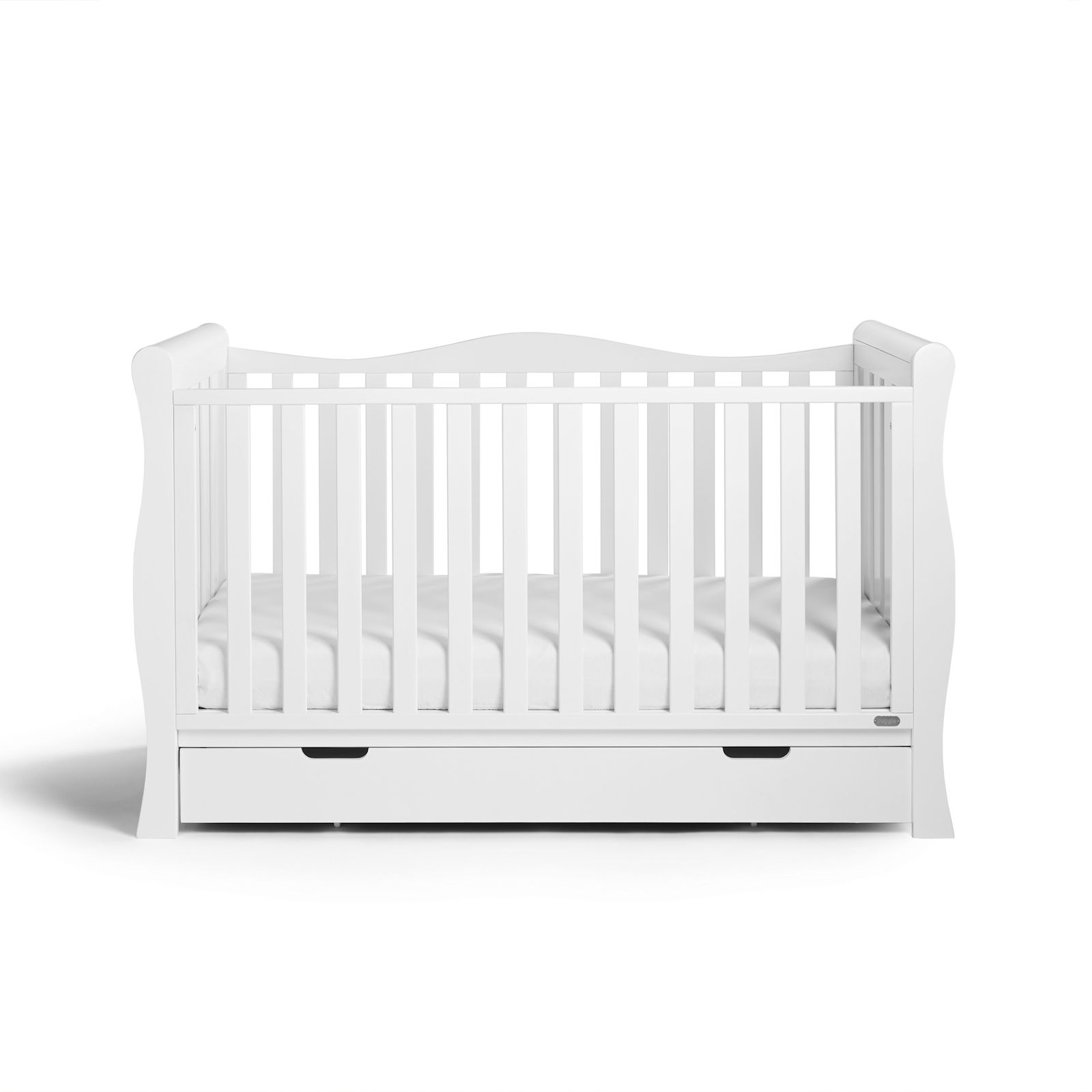 Puggle-Slatted-Luxe-Sleigh-Cot-Bed-White 2