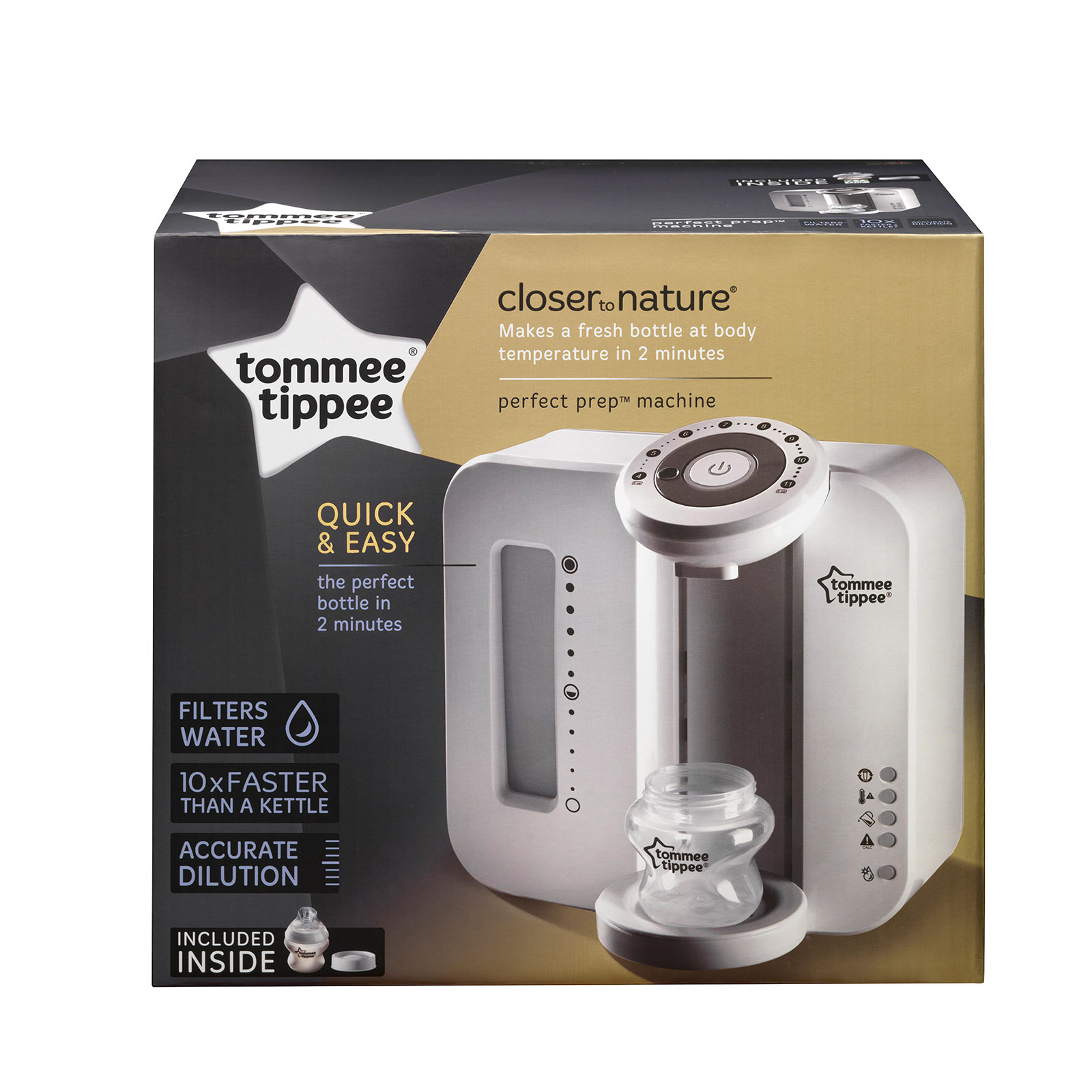 Tommee Tippee 8pc Perfect Prep Machine Baby Bottle Feeding Bundle - White /  Natural