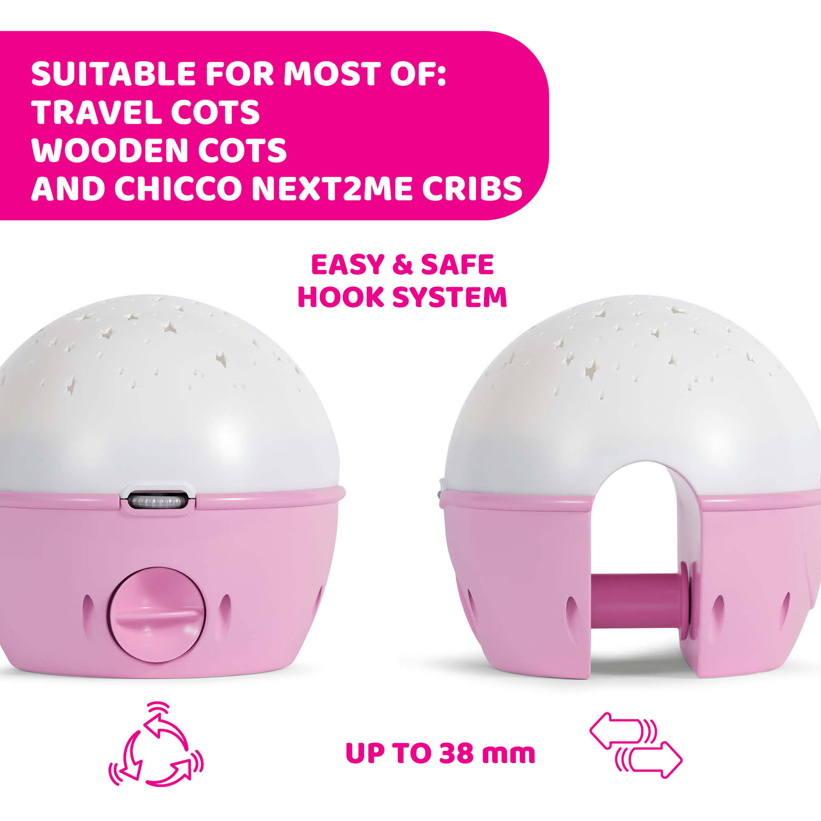 Chicco Nightlight with Next2Stars Online4baby at Melodies Pink Musical | - Projector Buy