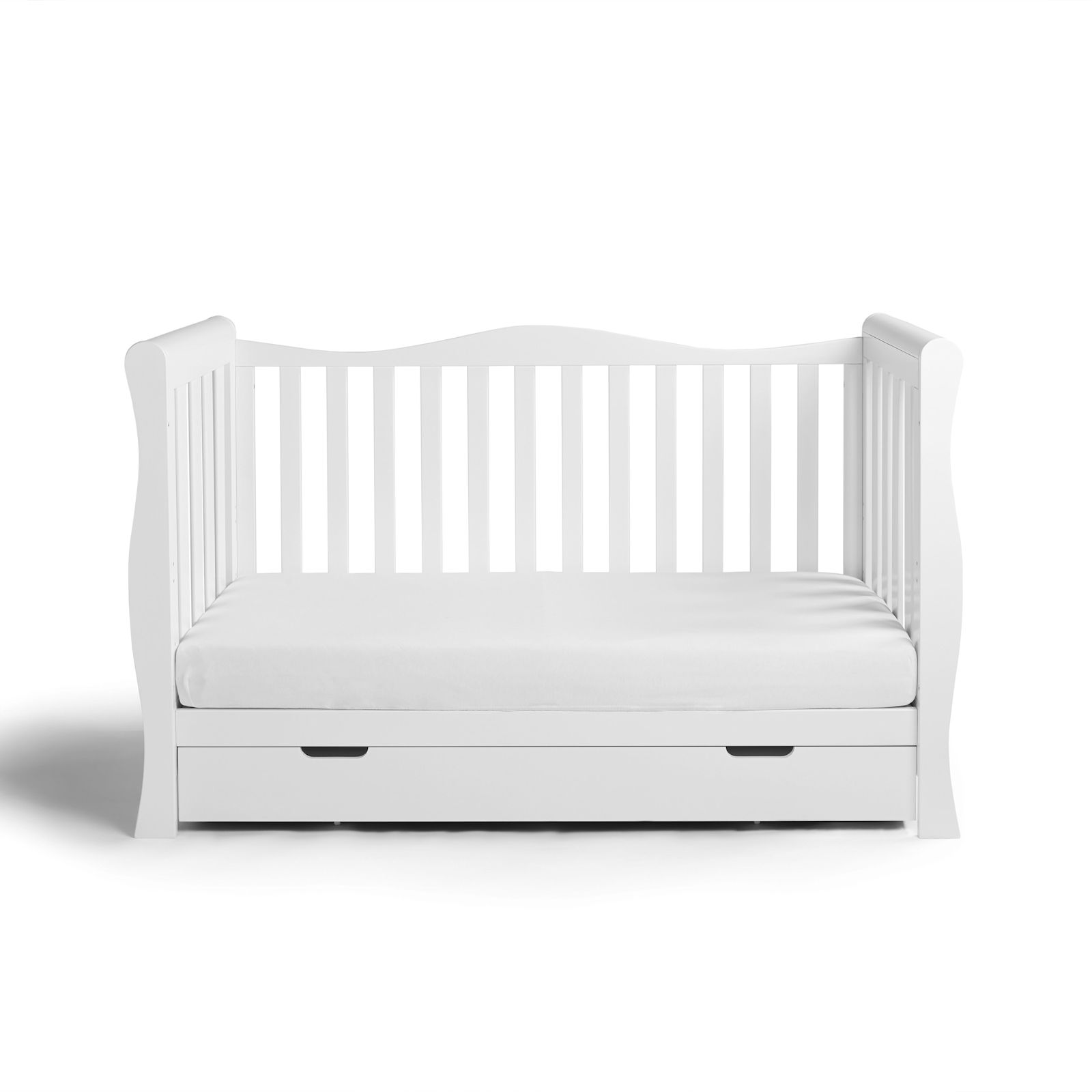 Puggle-Slatted-Luxe-Sleigh-Cot-Bed-White - 2