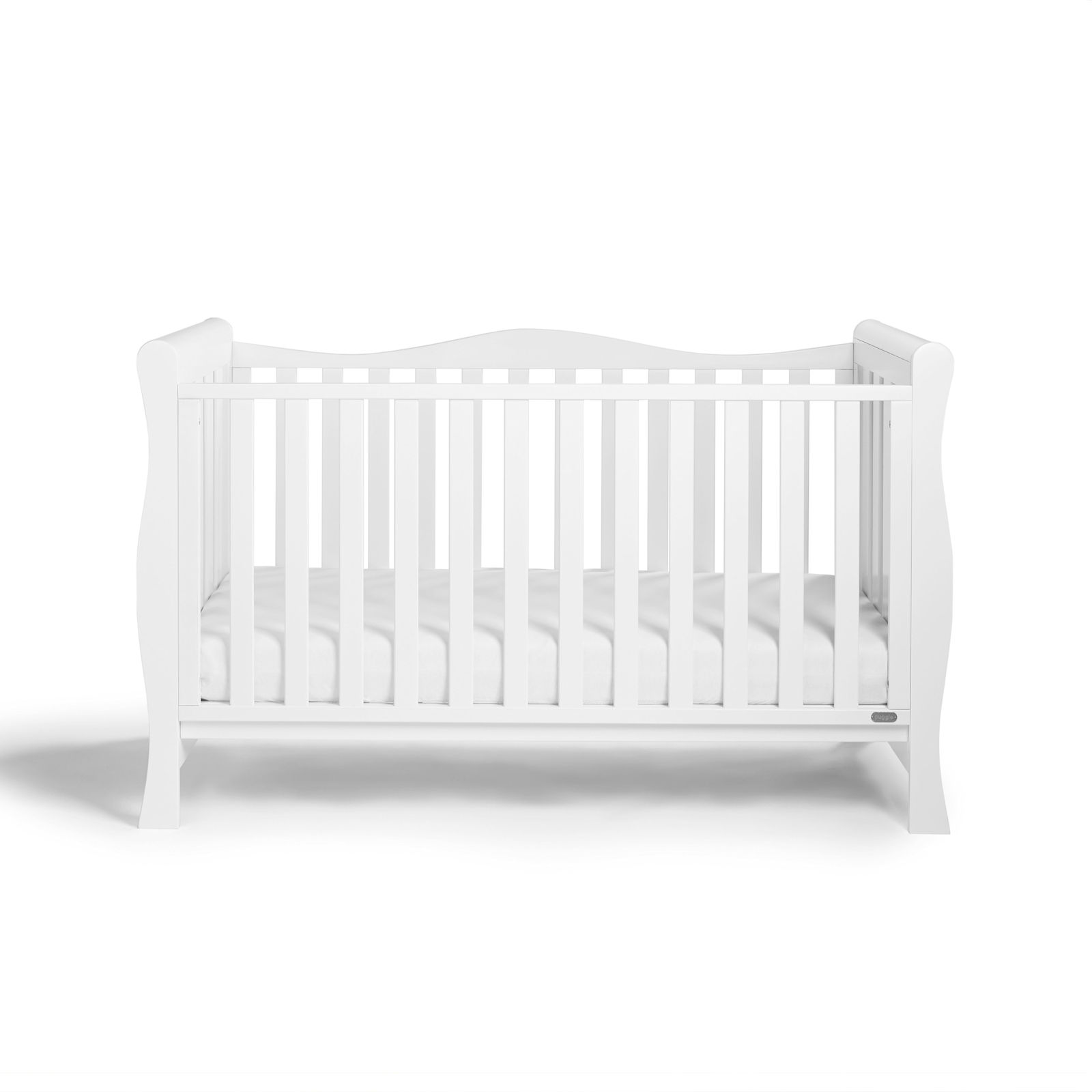 Puggle-Prestbury-Classic-Sleigh-Cot-Bed-&-No-Drawer-White