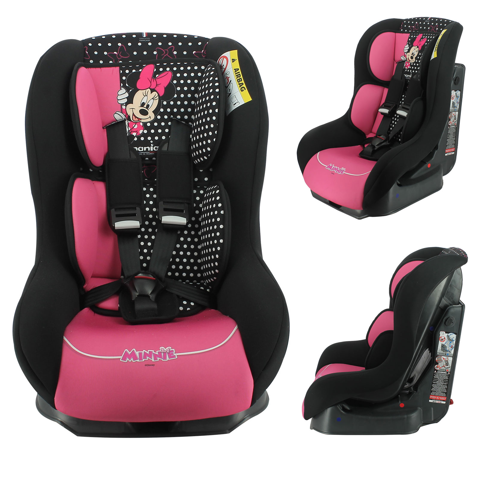 Disney Minnie Mouse Tilbury Luxe Comfort Safe Group 0 1 Car Seat 2 Pack Pink 0 4 Years