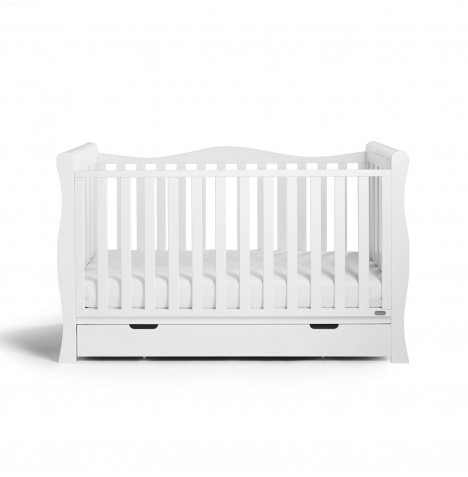 Puggle-Slatted-Luxe-Sleigh-Cot-Bed-White 2
