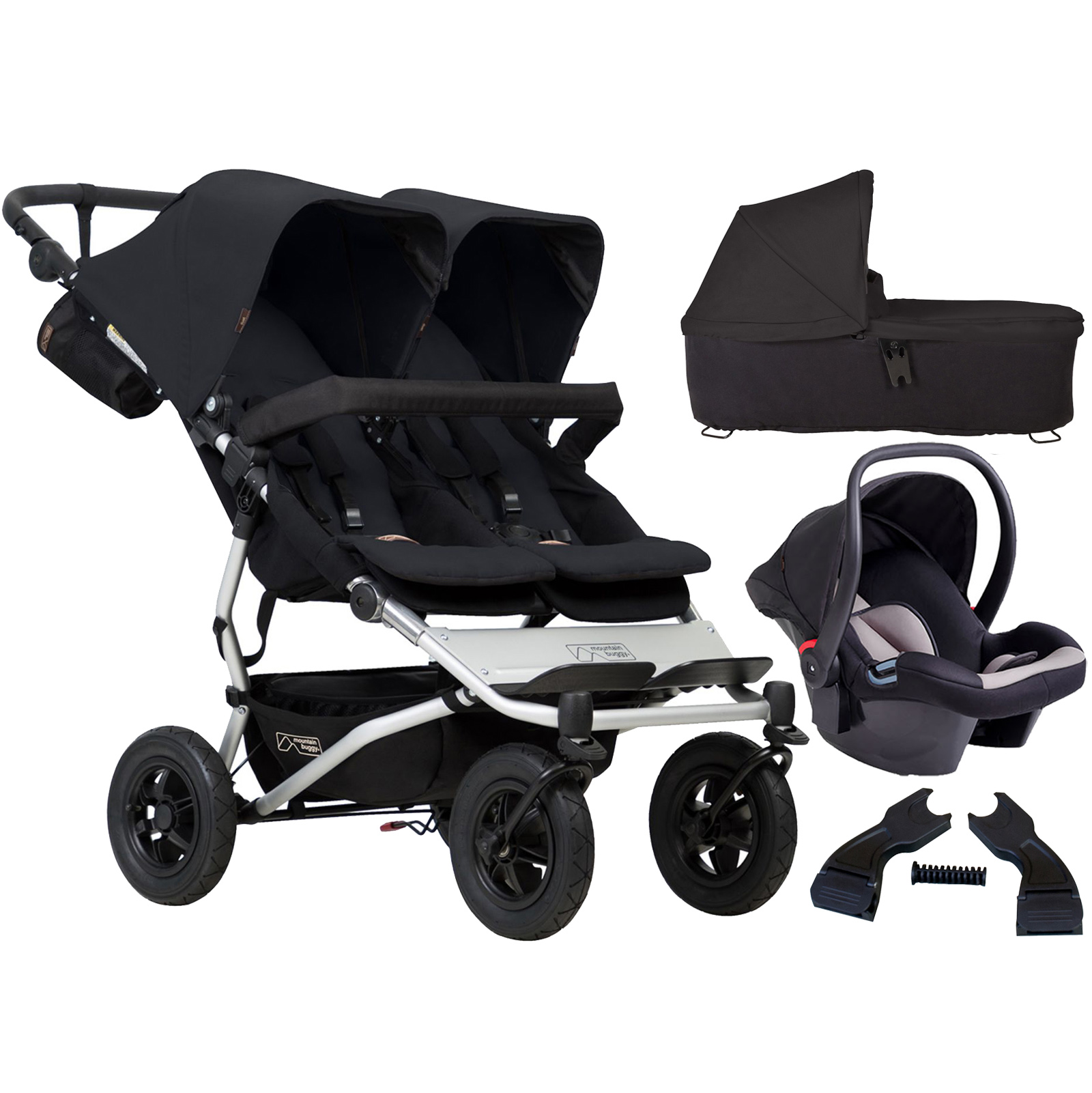 Mountain Buggy Duet V3 Travel System & Carrycot - Black