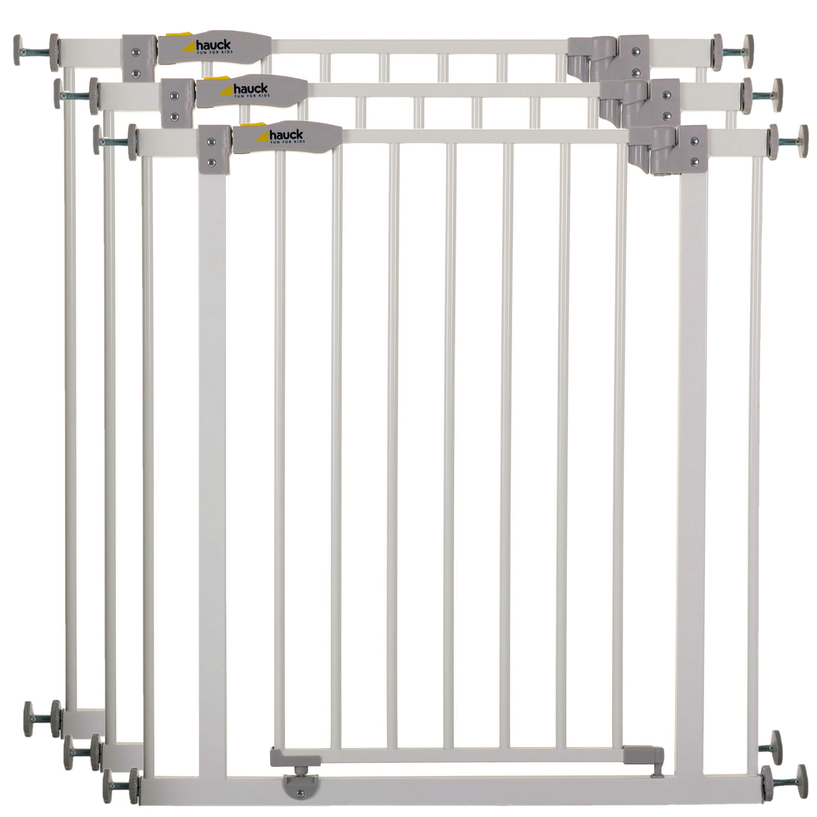 Hauck Open N Stop Metal Pressure Fix Safety Stair Gate 75cm-90cm (Pack of 3) - White