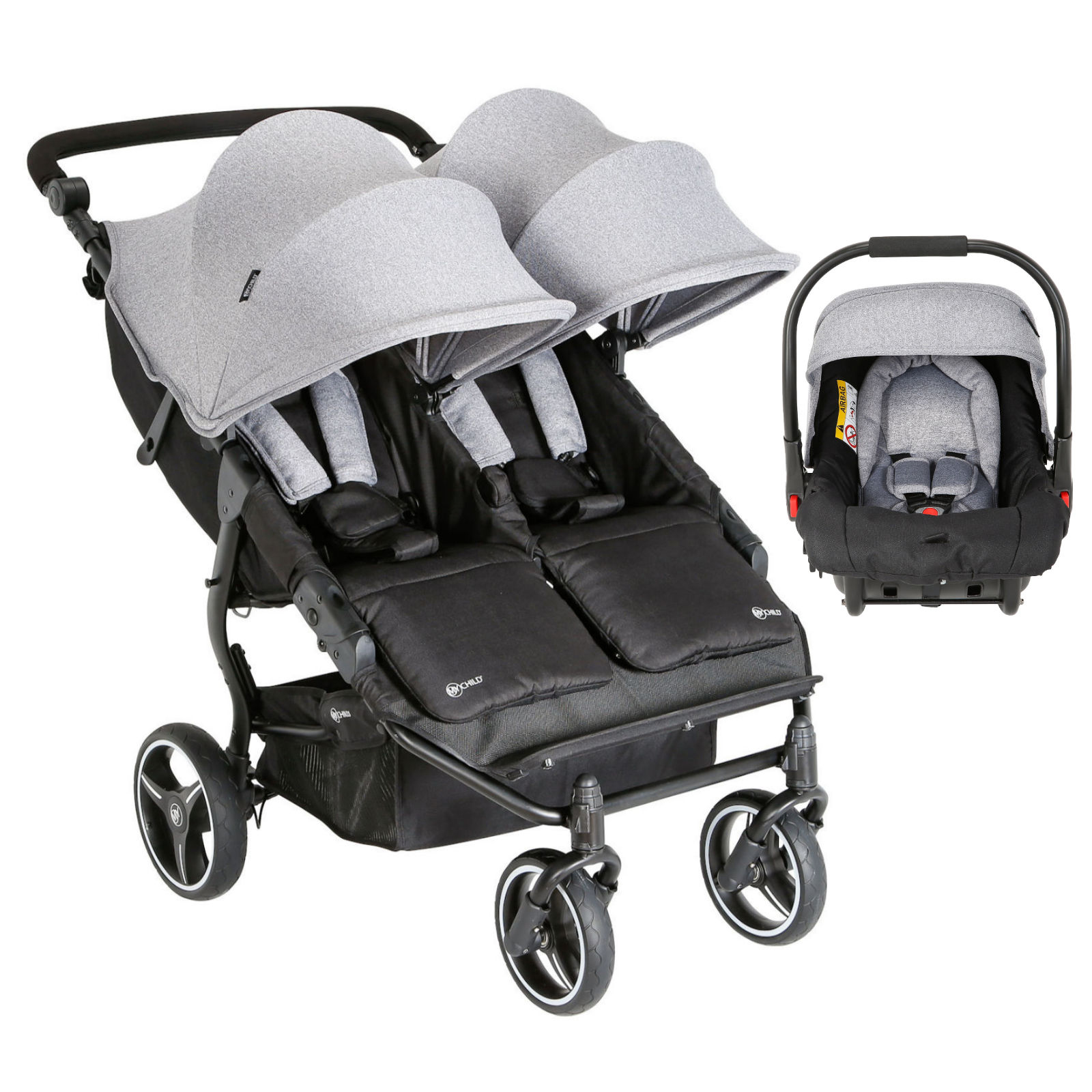 baby double stroller with car seat