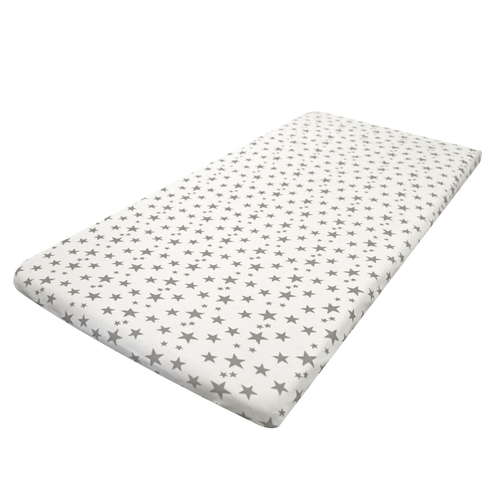 4baby Chicco Next2Me / Zip & Go Bedside Crib Fitted Sheet (Pack of 2) - Grey Stars