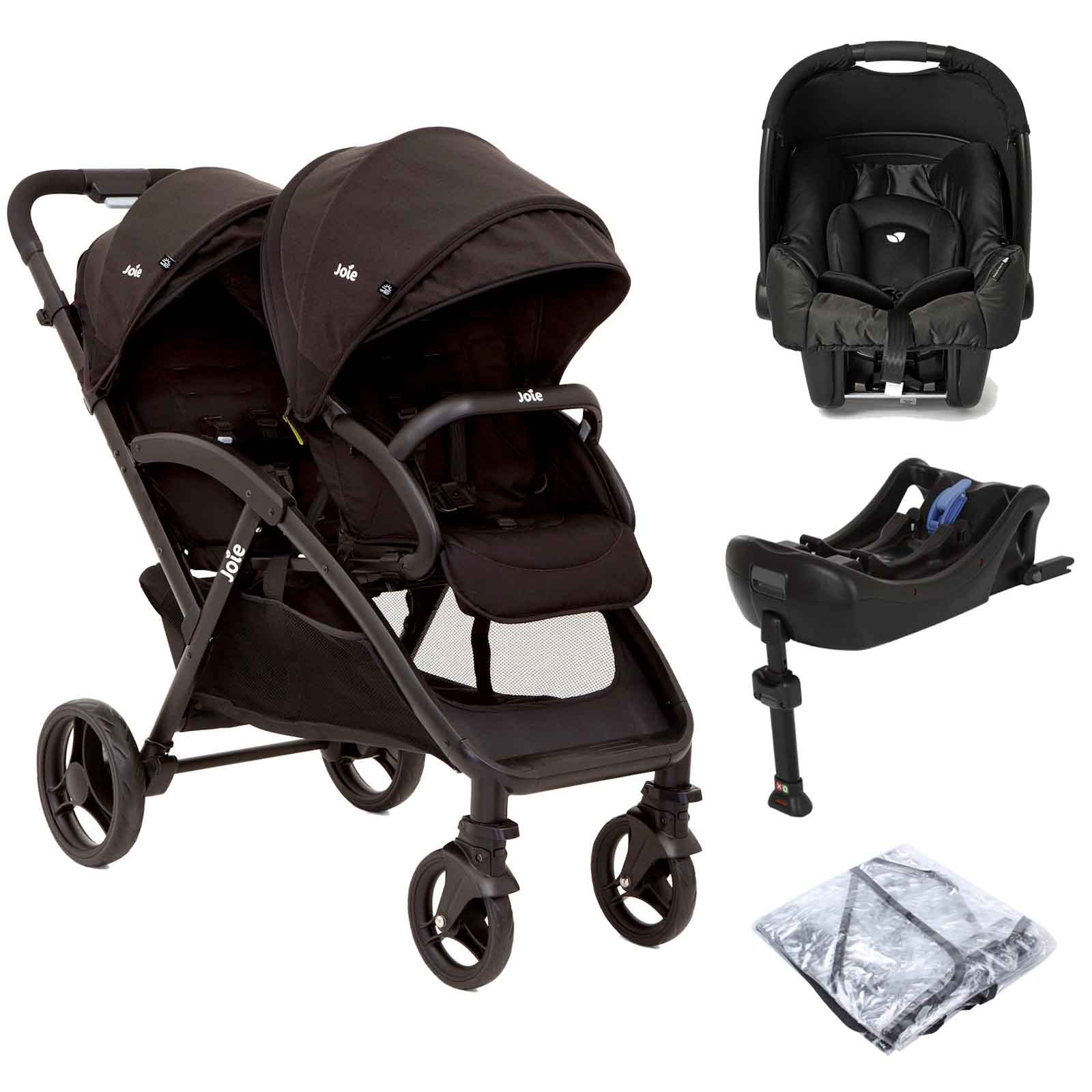 Joie Evalite Duo Tandem (Gemm) Travel System and Base - Coal