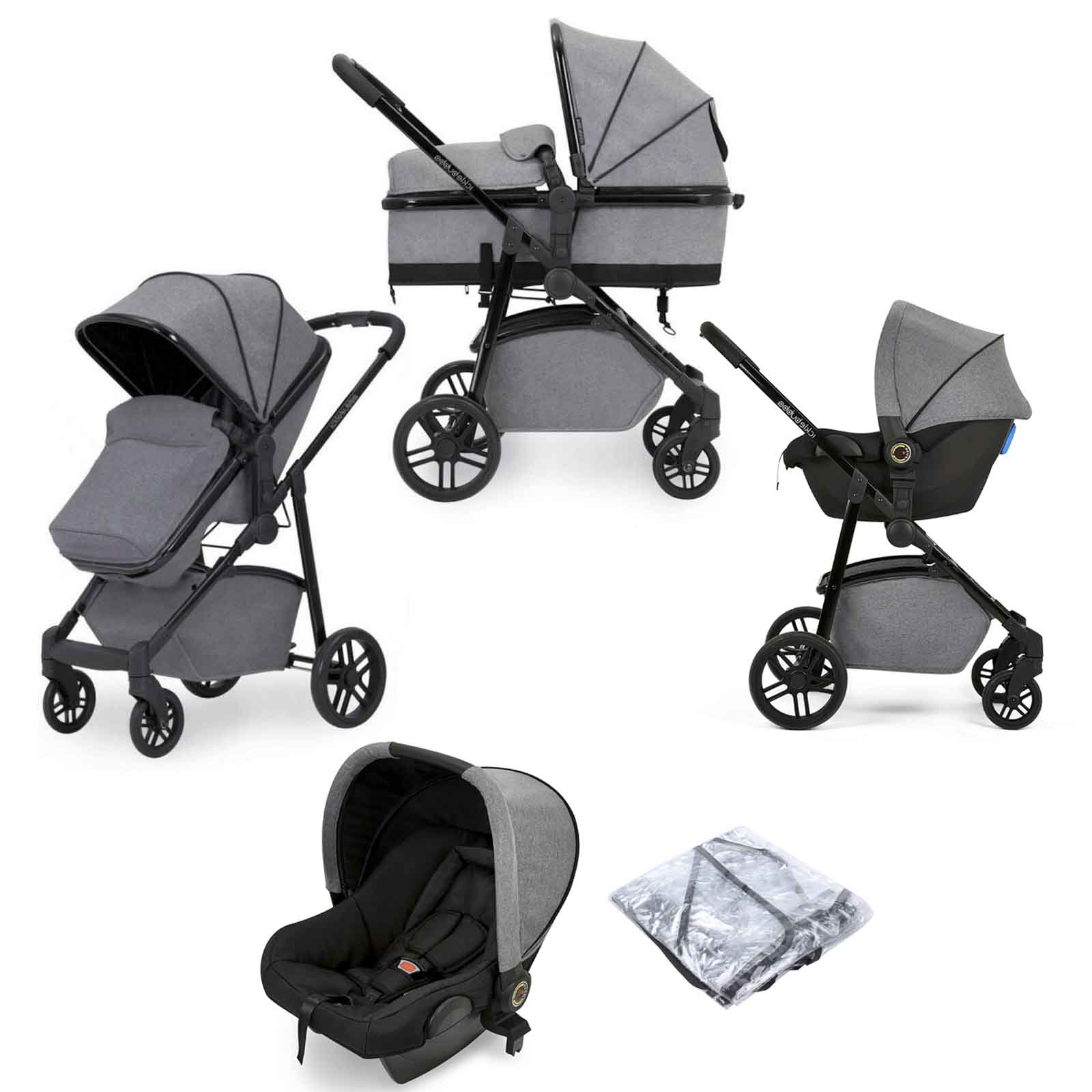 Ickle Bubba Moon 3 in 1 Travel System - Grey