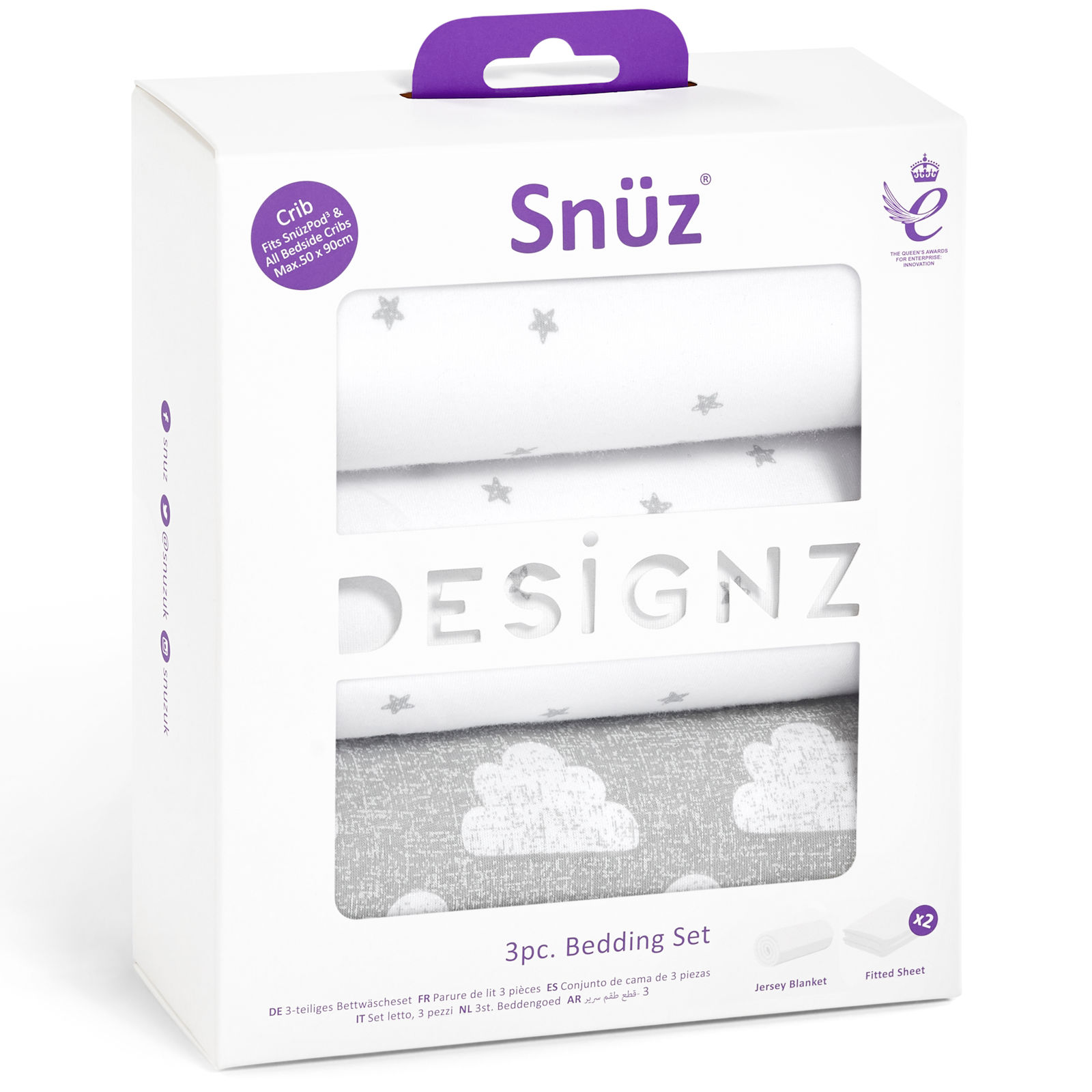 Snuz 3 Piece Crib Bedding Set - Cloud Nine