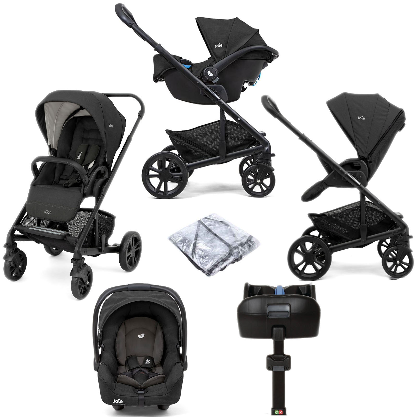 Joie Chrome (Gemm) Travel System with ISOFIX Base - Shale