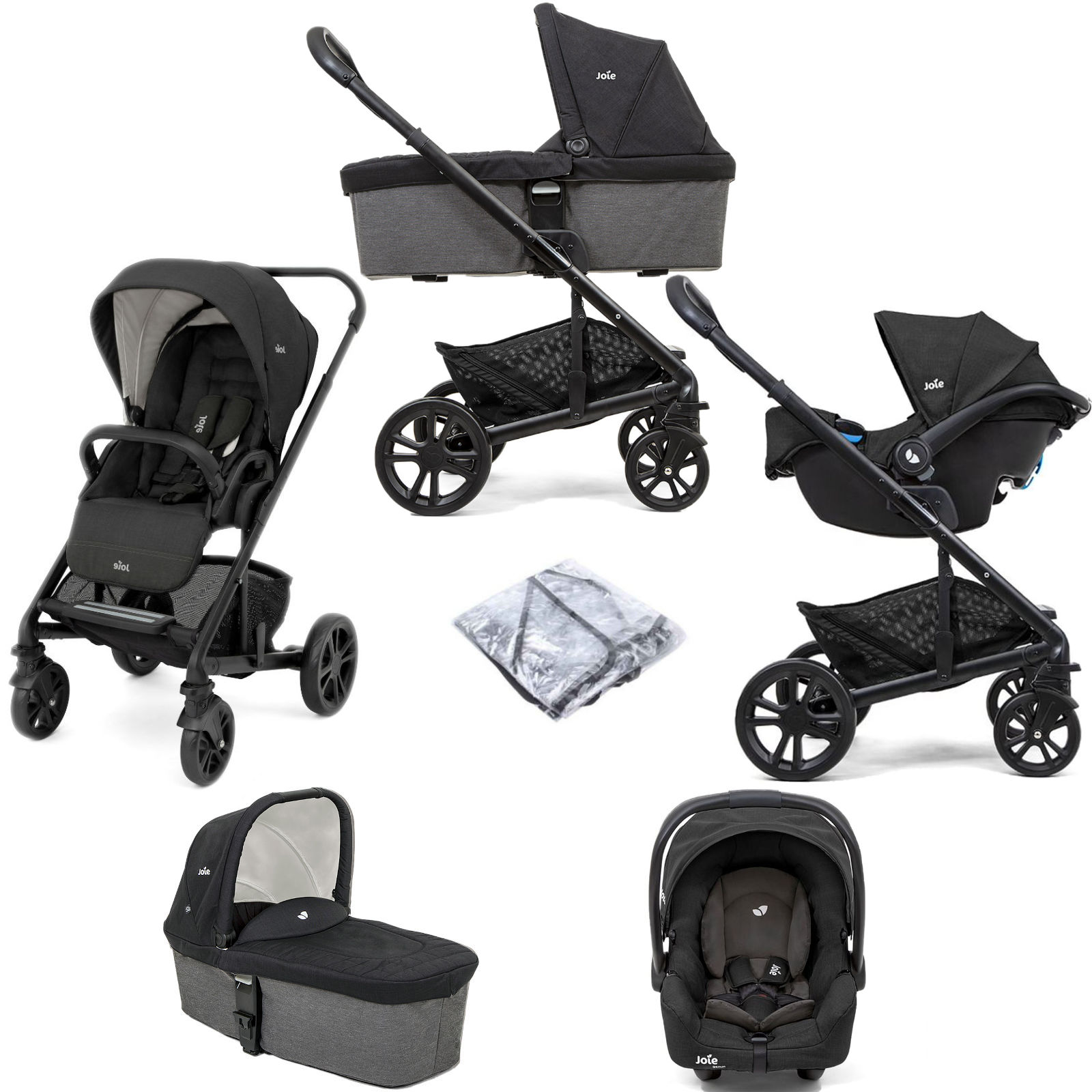 Joie Chrome (Gemm) Travel System with Carrycot - Shale