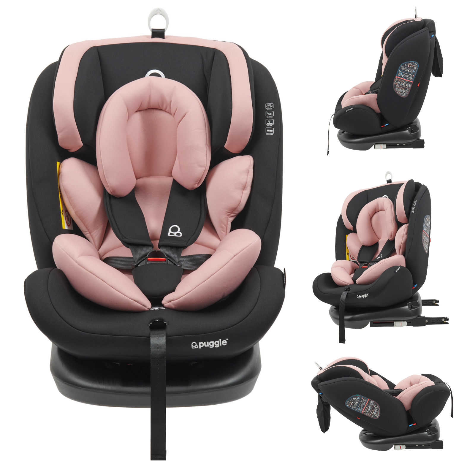 Puggle Lockton 360° Rotate Luxe Group 0+/1/2/3 Car Seat - Blush Pink (0-12 Years)