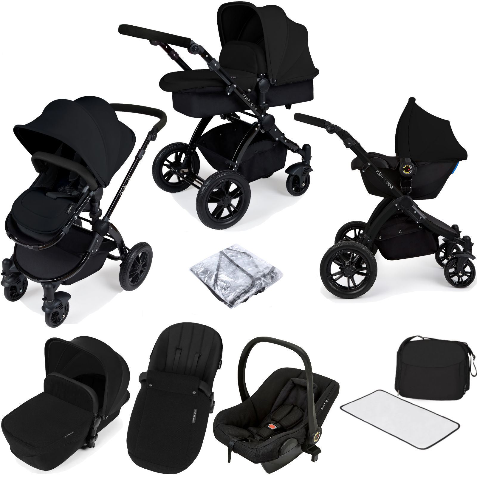ickle bubba Stomp V2 (Black Frame) All In One (Astral) Travel System - Black