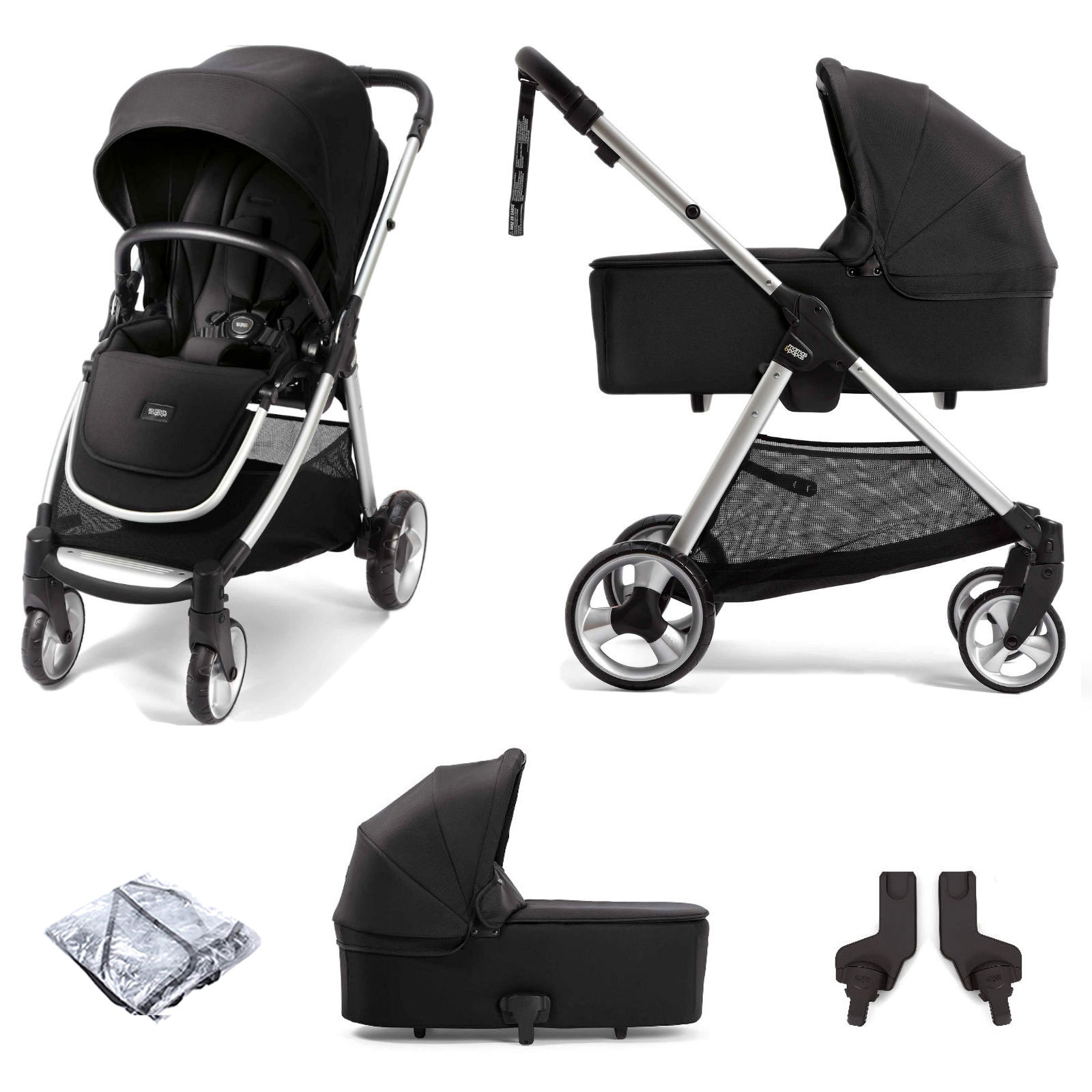 Mamas & Papas Flip XT2 2in1 Pushchair Stroller with Carrycot - Black