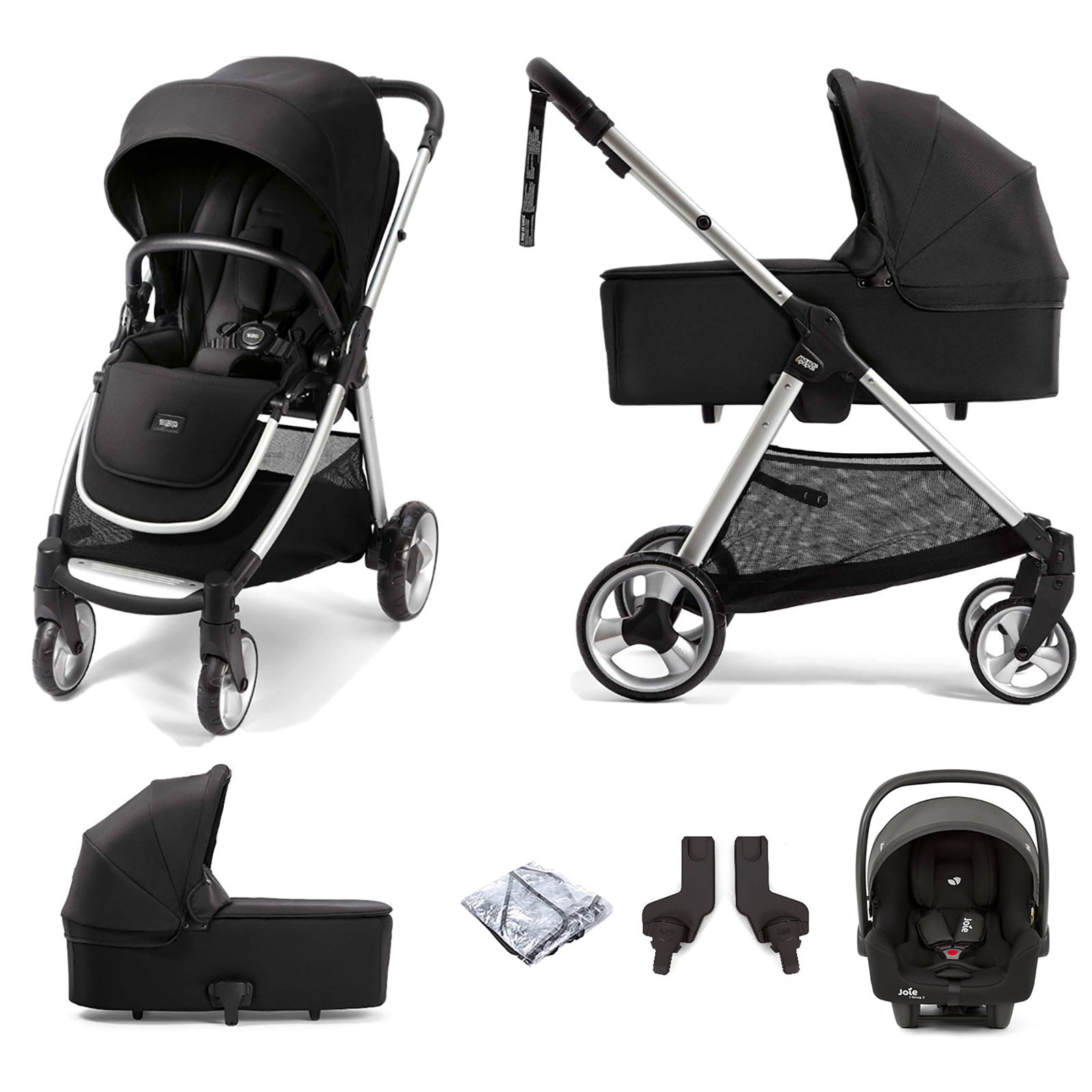 Mamas & Papas Flip XT2 (i-Snug 2 Car Seat) Travel System with Carrycot - Black