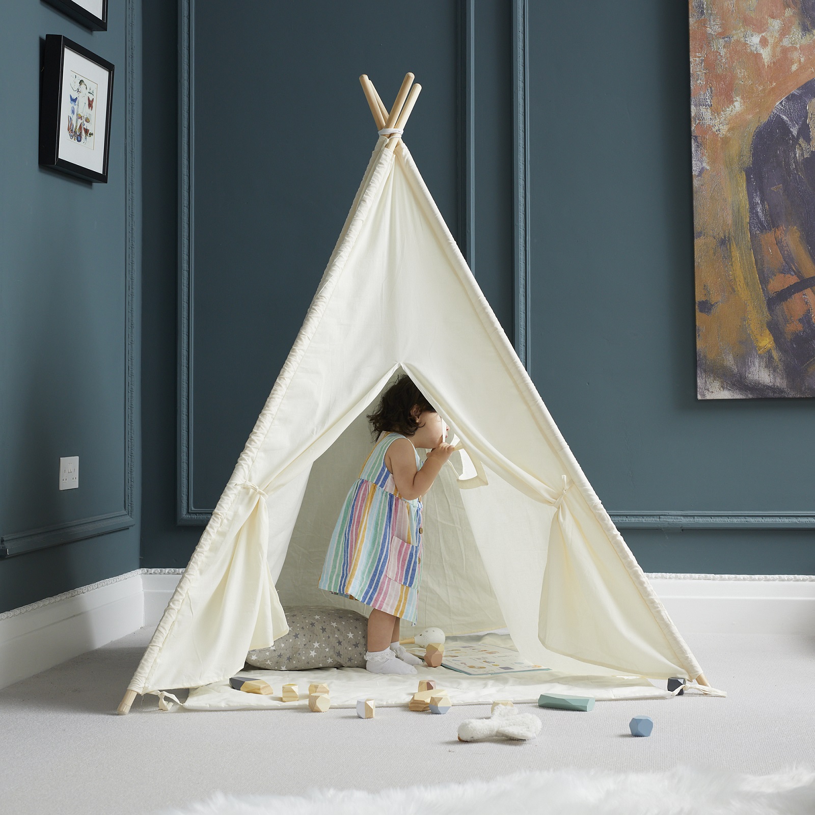 Ickle Bubba 3-in-1 Play Mat/Gym & Teepee Bundle - Natural