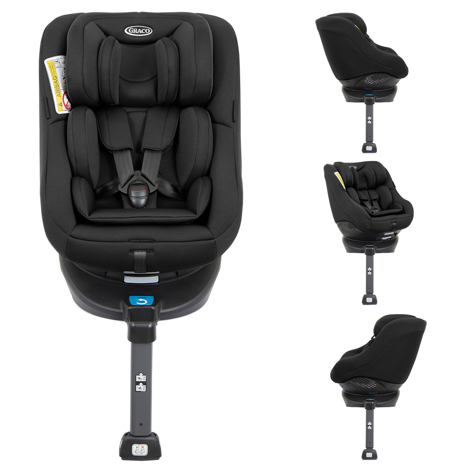 Graco Turn2Me Group 0+/1 Spin Rotate ISOFIX Car Seat - Black...