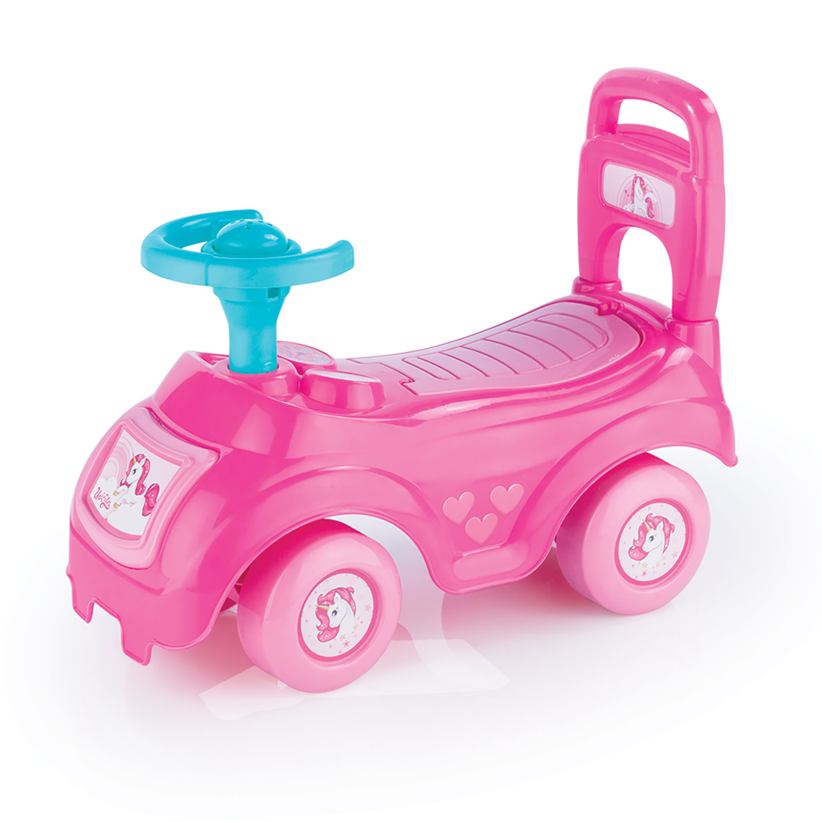 Unicorn Kids 2 in 1 Sit and Ride Push Along Car - Pink (1-5 Years)