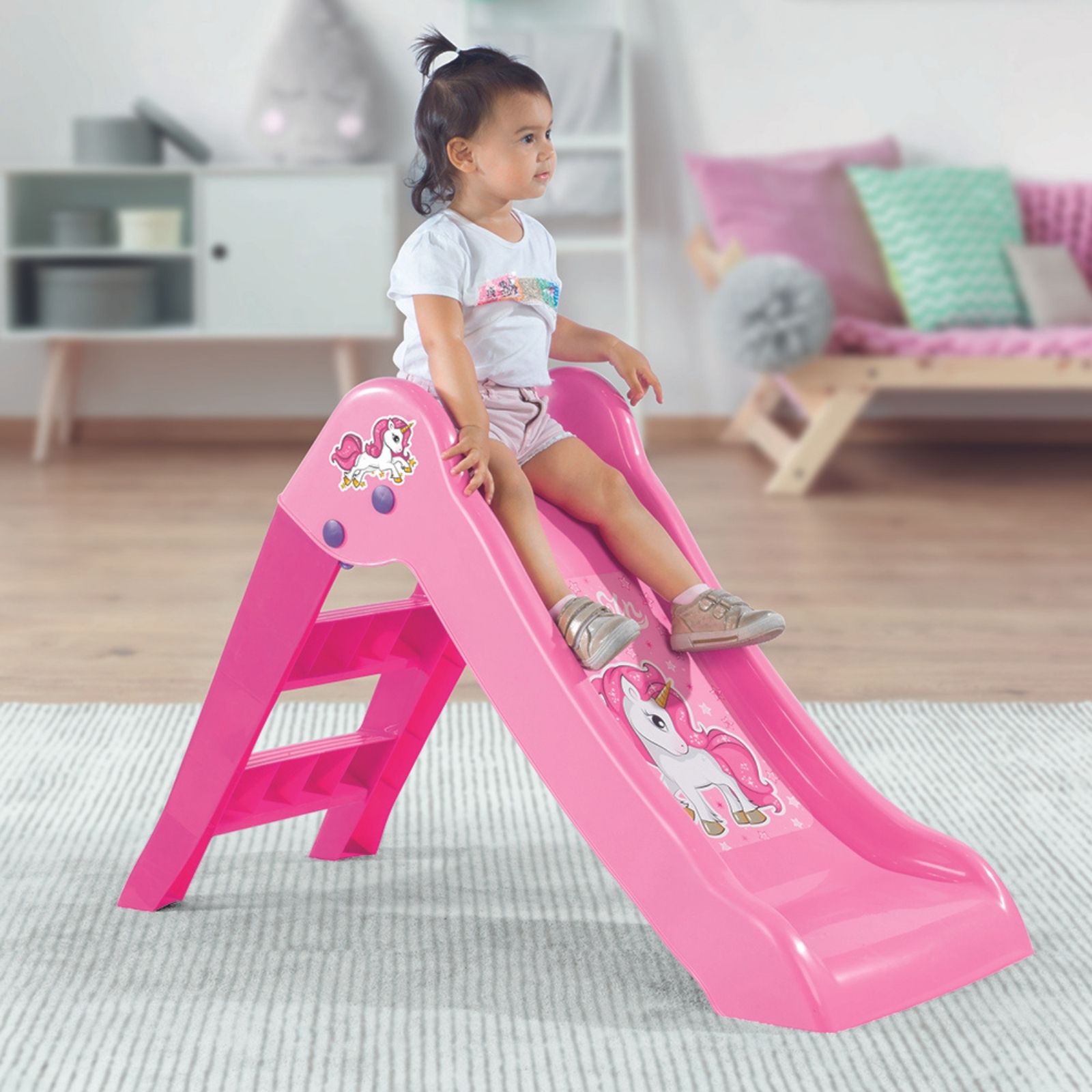 Unicorn Indoor/Outdoor Kids My 1st Play Slide - Pink