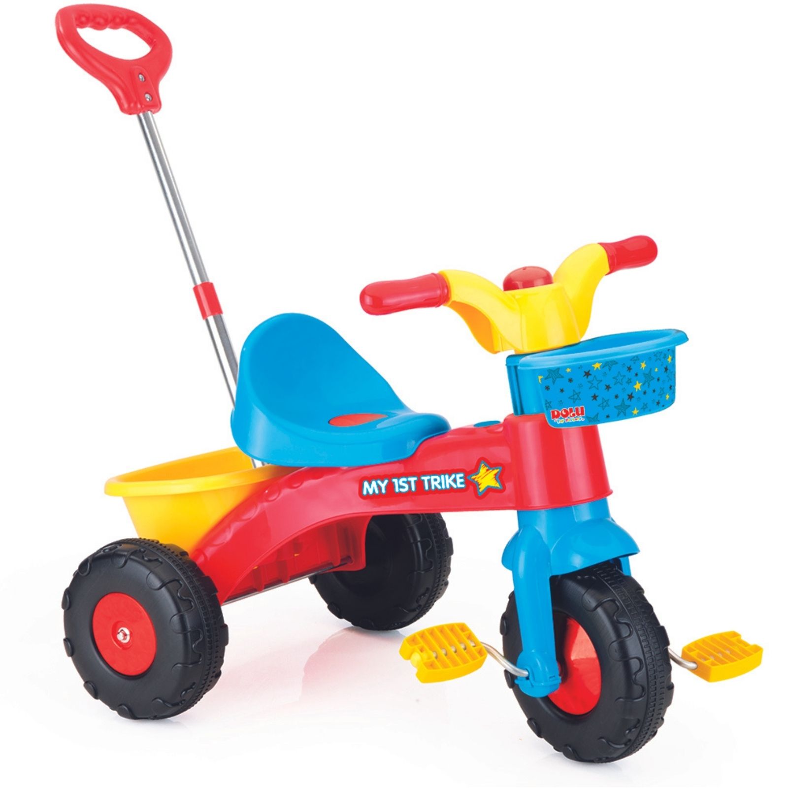 Toddler 3 wheeler My First Trike with Parent Handle - Multicoloured