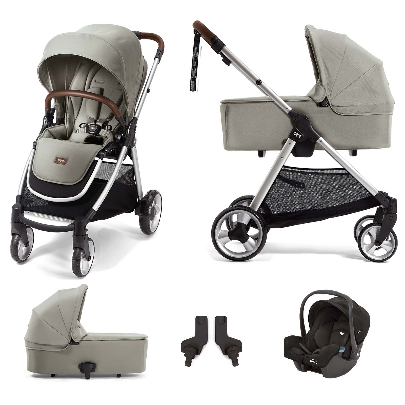 Mamas & Papas Flip XT2 (Gemm Car Seat) Travel System with Carrycot - Sage Green