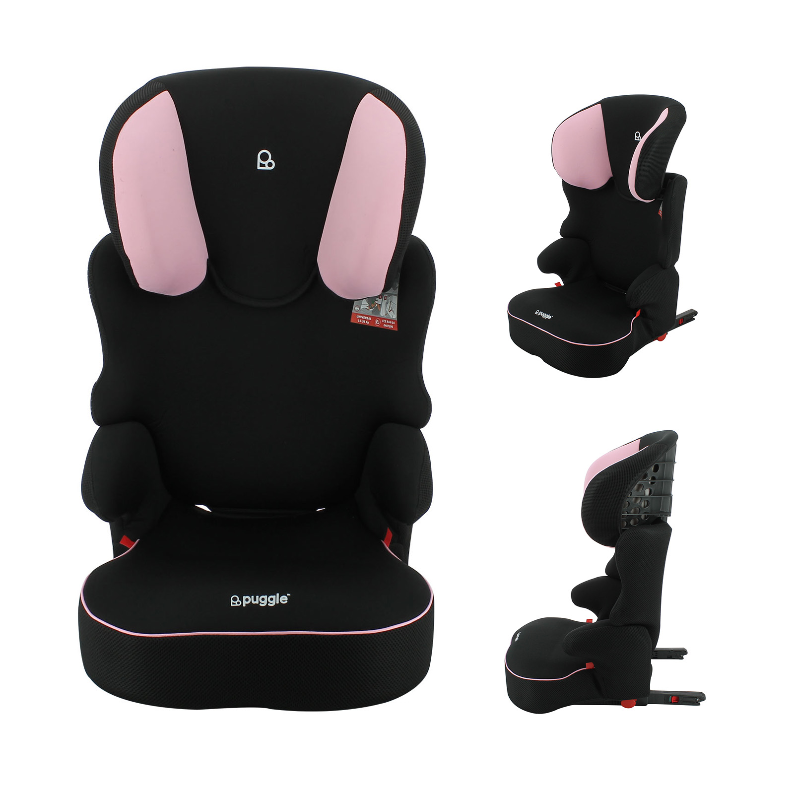 Puggle Elson Safety Plus ISOFIX Group 2/3 Car Seat - Blush Pink (4-12 Years)