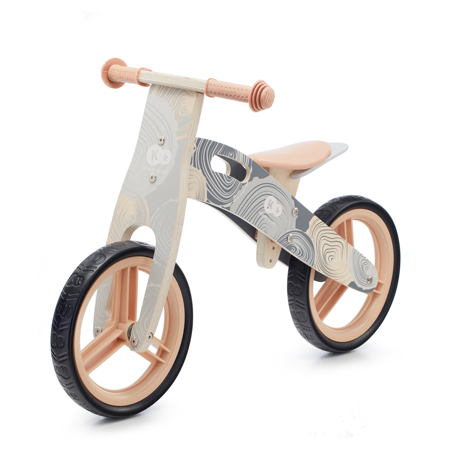 Kinderkraft Runner Eco Friendly Wooden Balance Bike - Grey