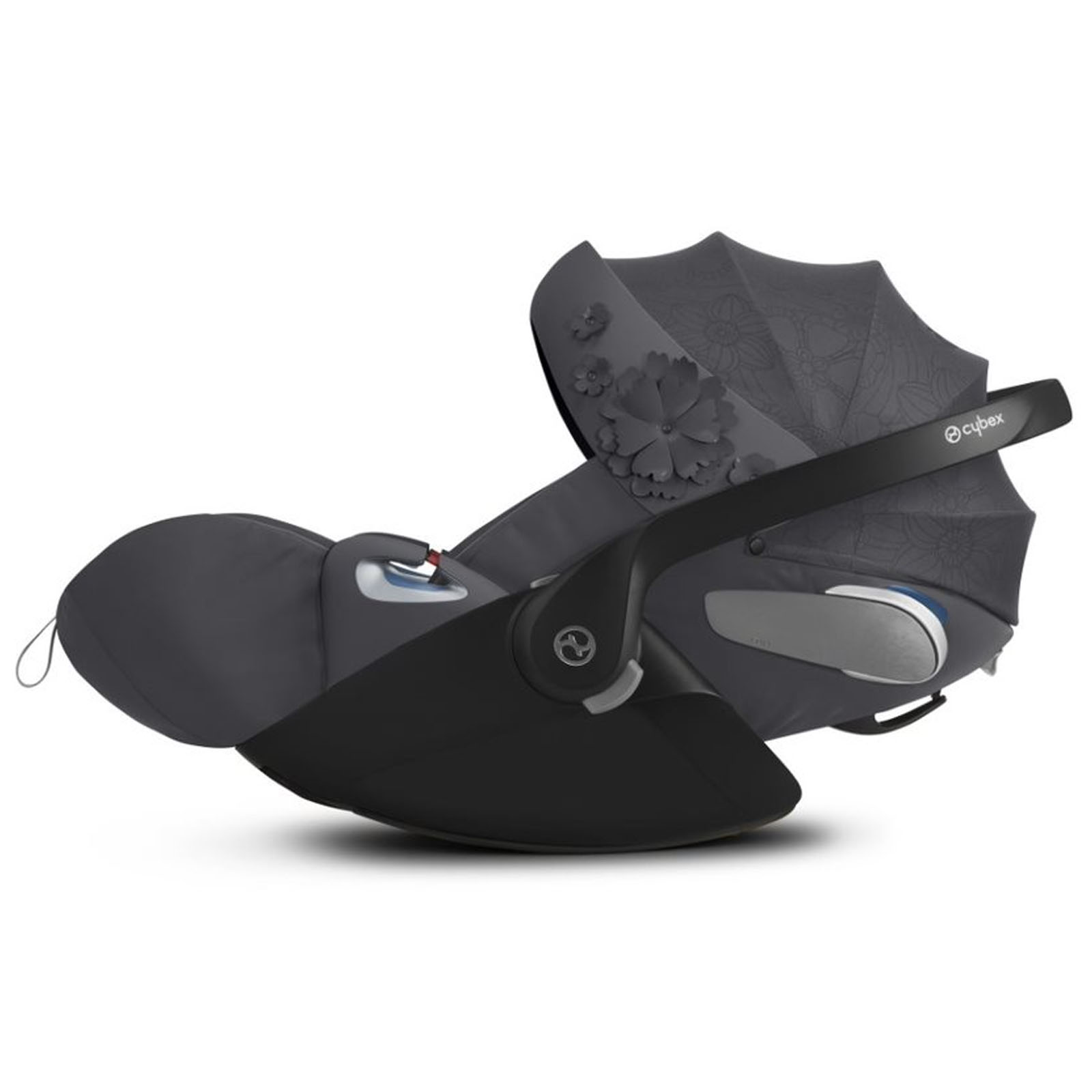 Cybex Cloud Z i-Size Lie-Flat Infant Car Seat - Simply Flowers Fashion Edition Grey
