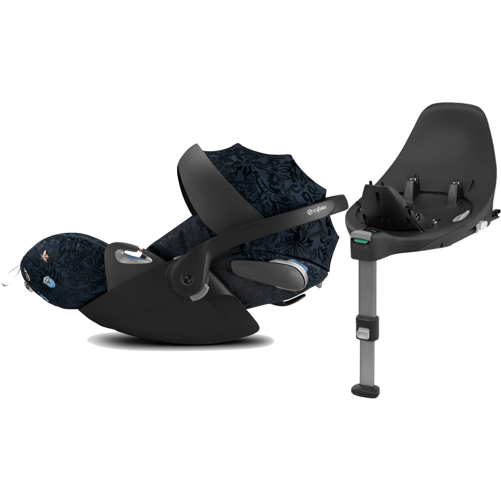 Cybex Cloud Z i-Size Lie-Flat Infant Car Seat with ISOFIX Base - Jewels of Nature Edition Blue