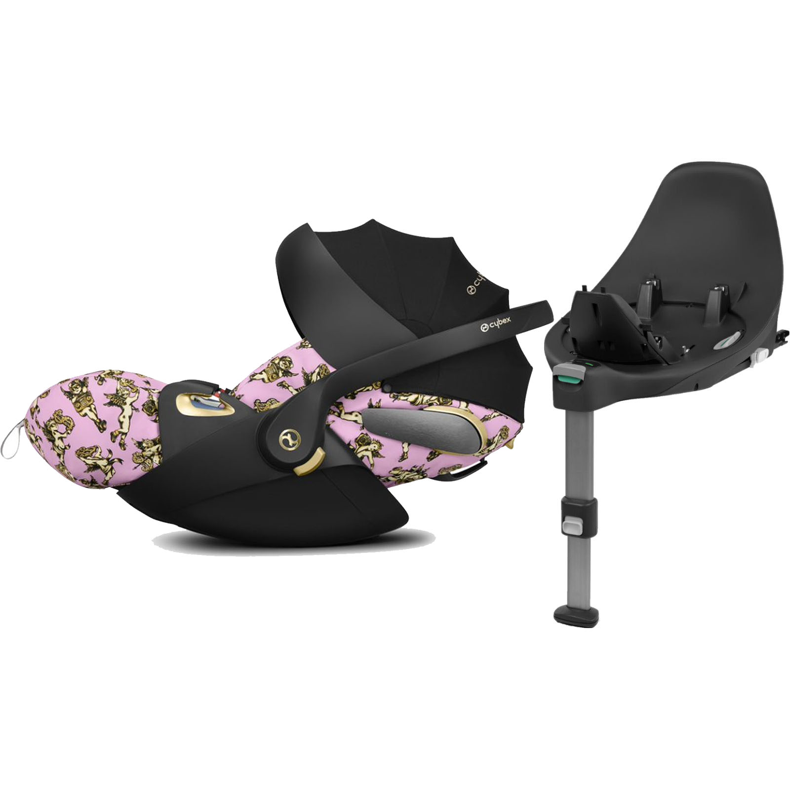Cybex Cloud Z i-Size Lie-Flat Infant Car Seat with ISOFIX Base - Jeremy Scott Cherub Fashion Edition Pink