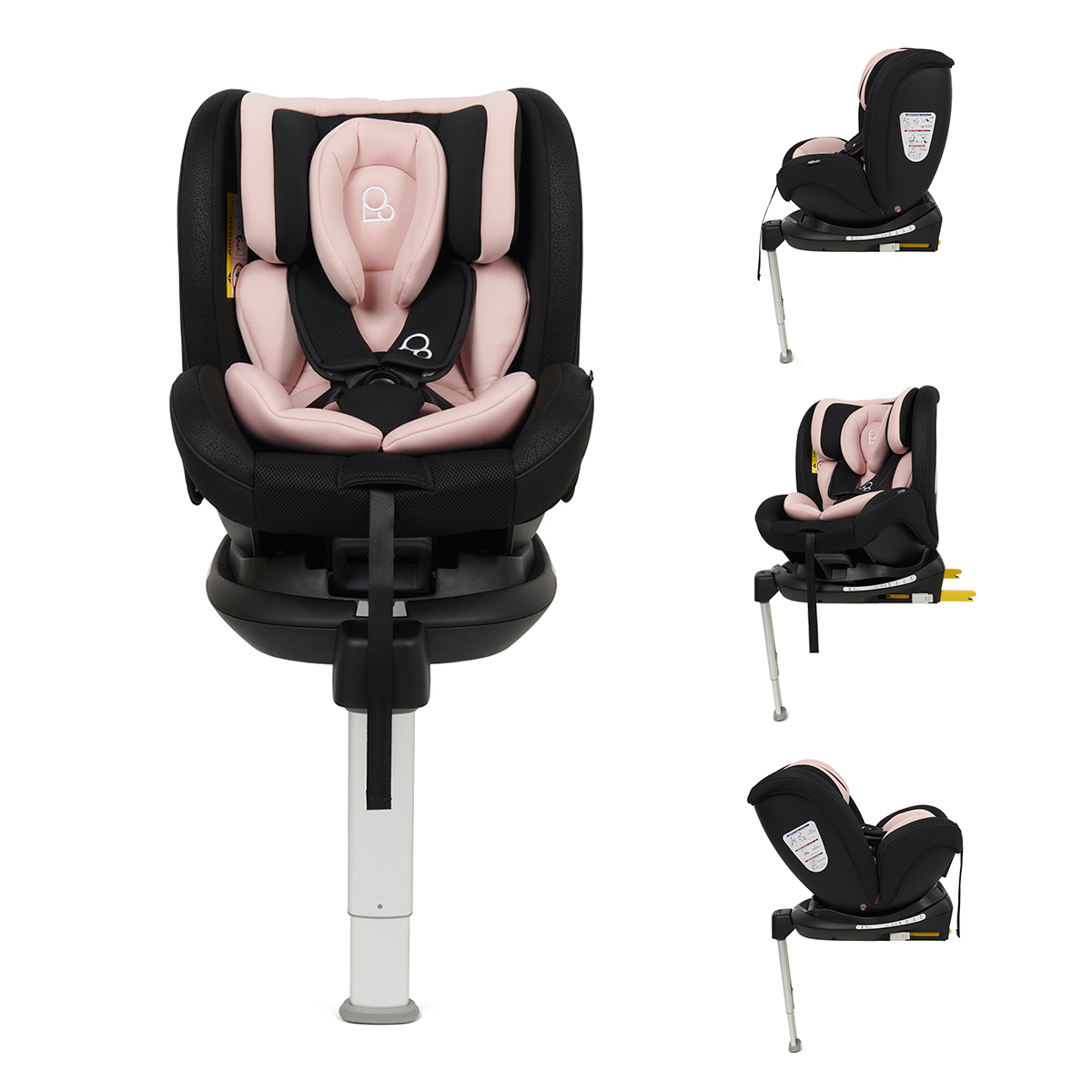 Puggle Safe Fit Luxe 360° Rotate ISOFIX Group 0+123 Car Seat - Blush Pink
