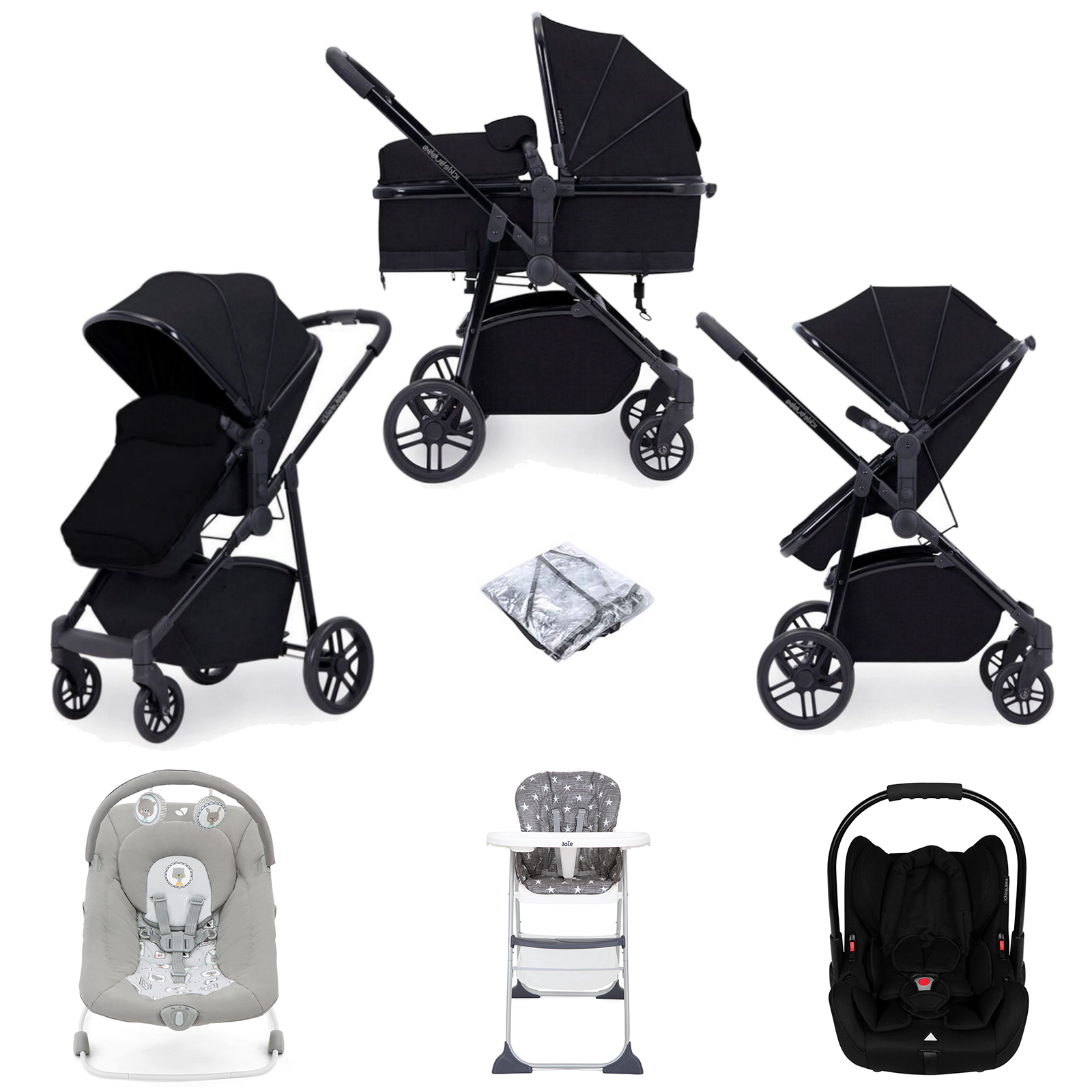 Ickle Bubba Moon (Astral) 6 Piece Travel System Bundle - Black