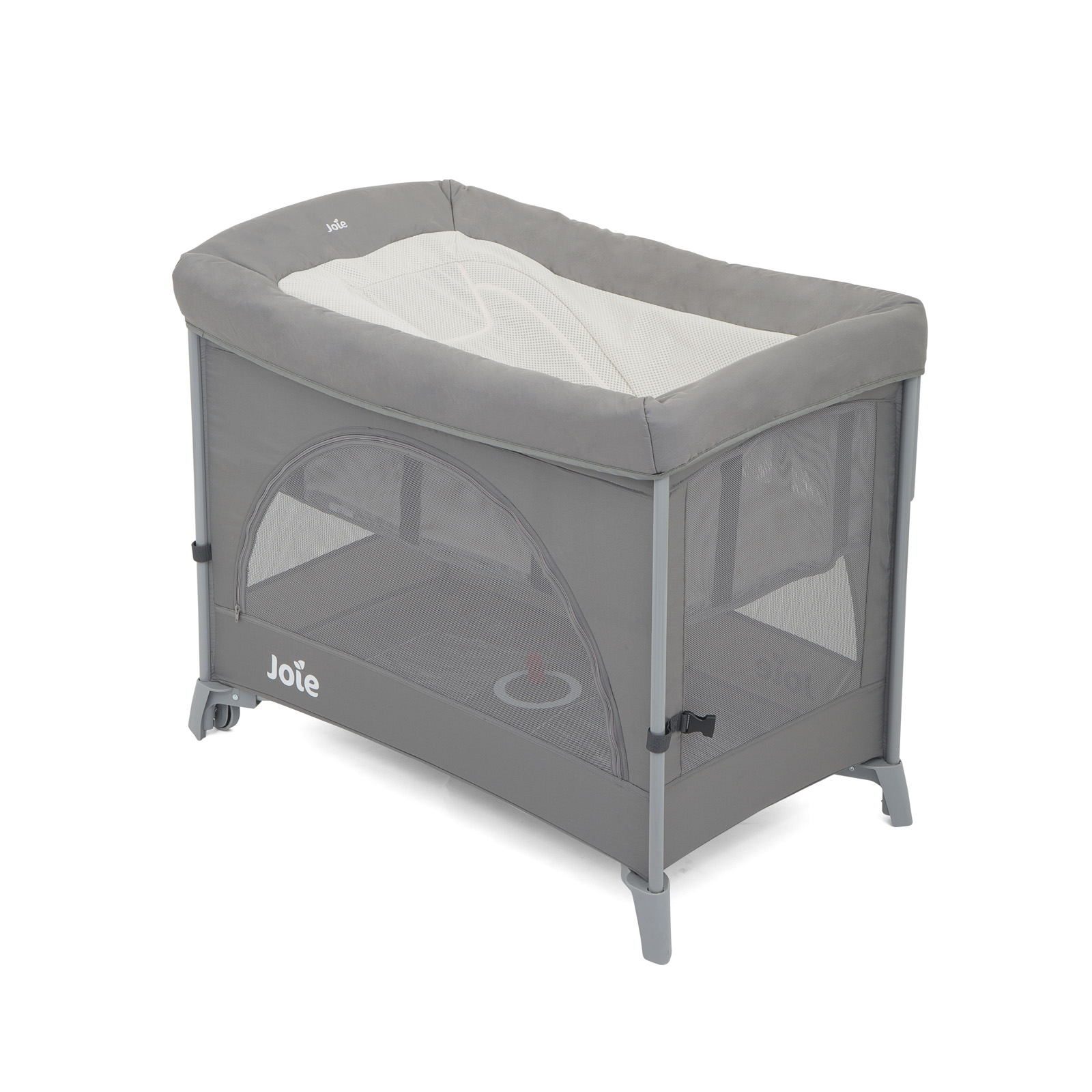 Joie Kubbie Sleep Bassinet Travel Cot with Daydreamer Accessory - Foggy Grey