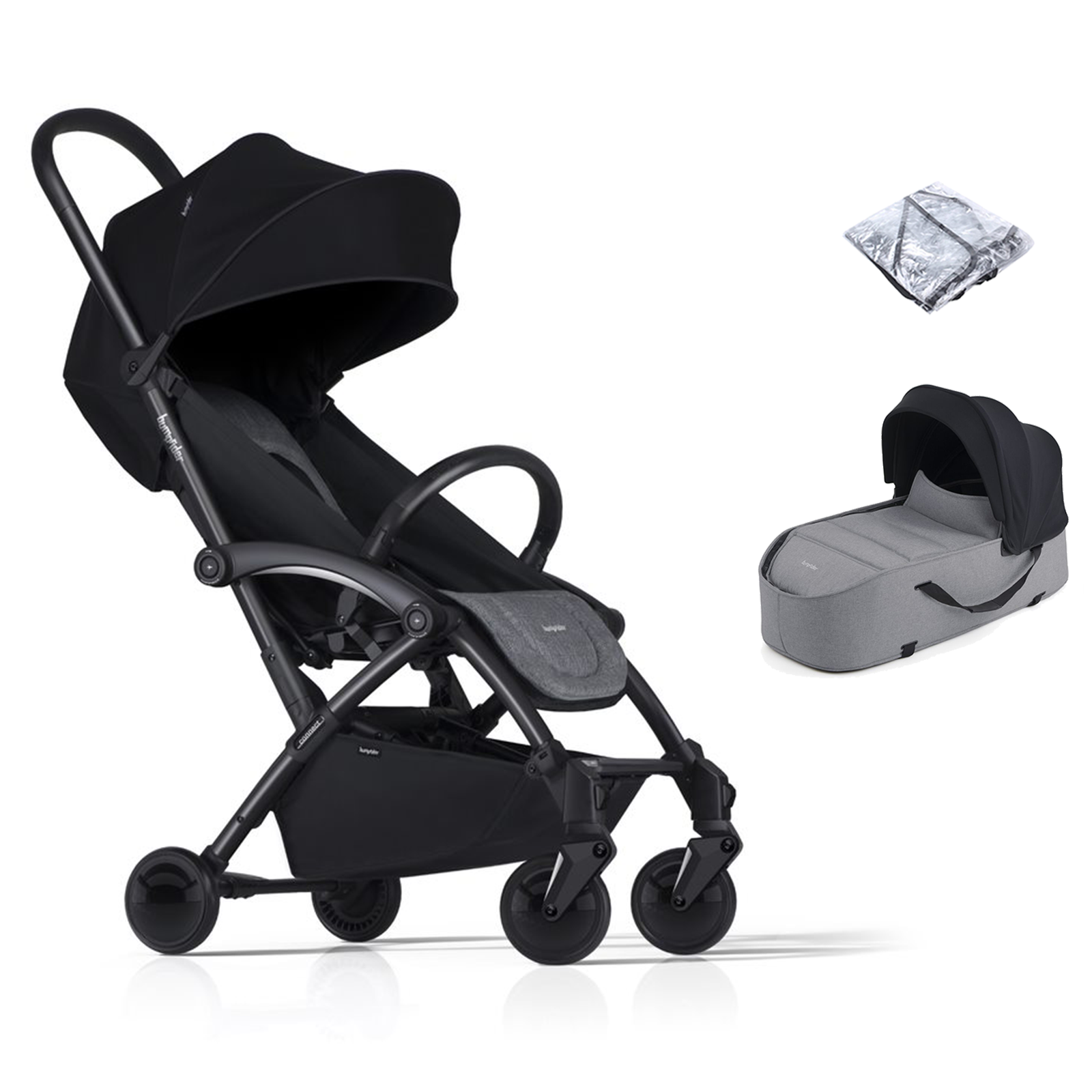 Bumprider Connect2 Stroller with Carrycot - Black & Grey