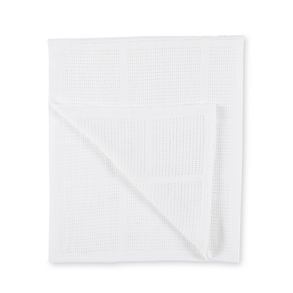 Ickle Bubba Rainbow Dreams Pram/Moses Basket/Cot/Cot Bed Cotton Cellular Blanket - White