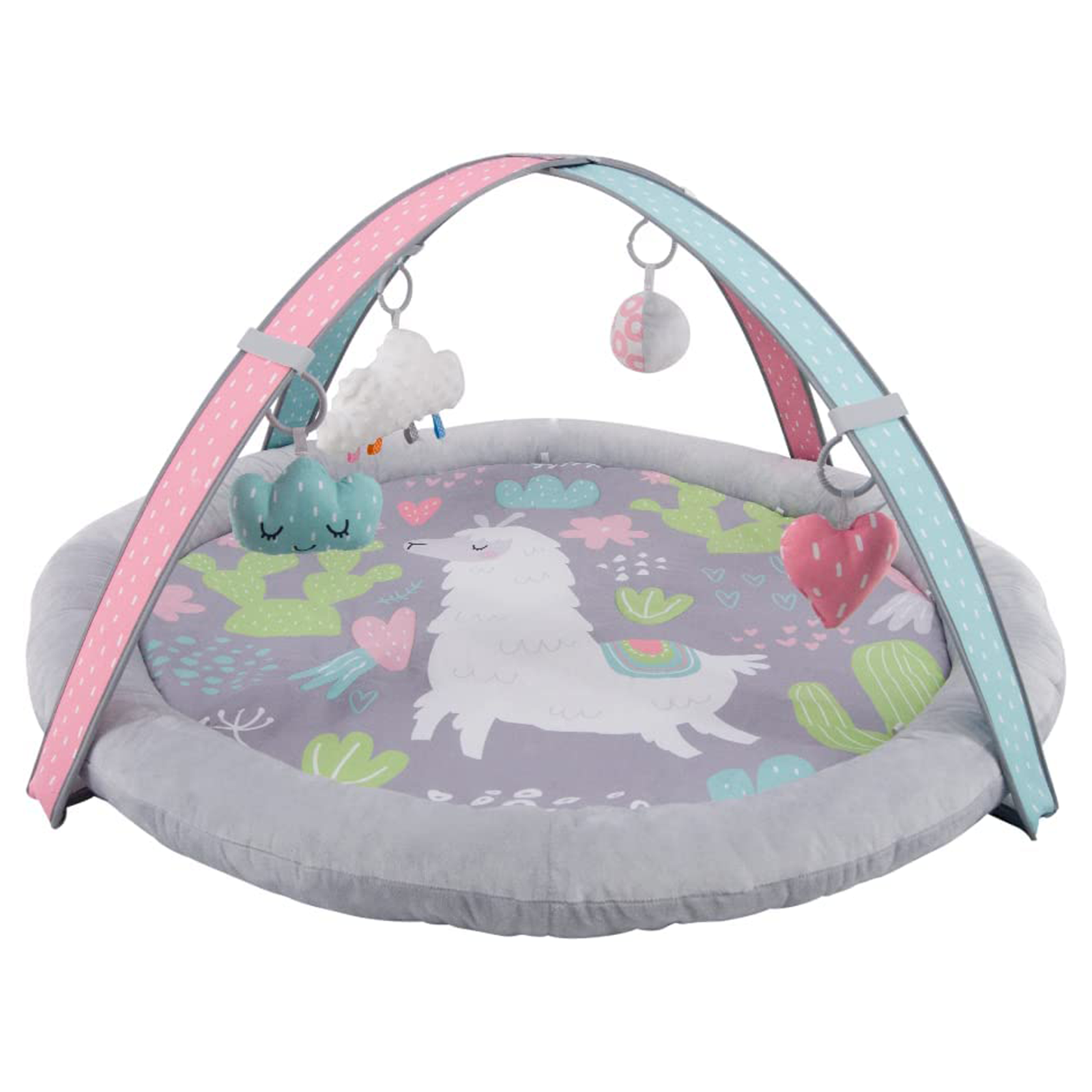 Ladida Llama Soft Padded Activity Baby Playmat Gym (From Birth to 6 Months) - Grey
