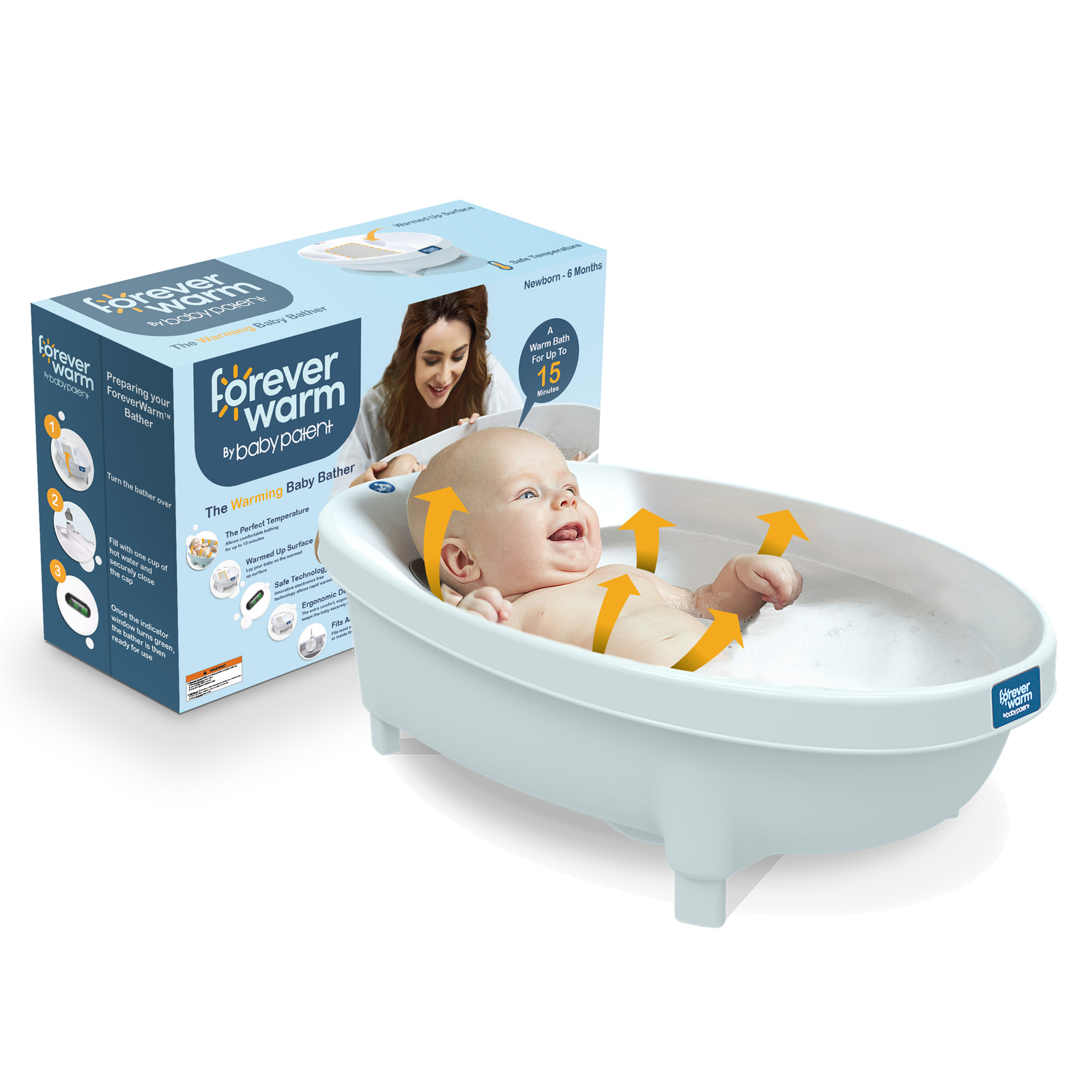 Aquascale Baby Patent Forever Warm Bath Tub  - White