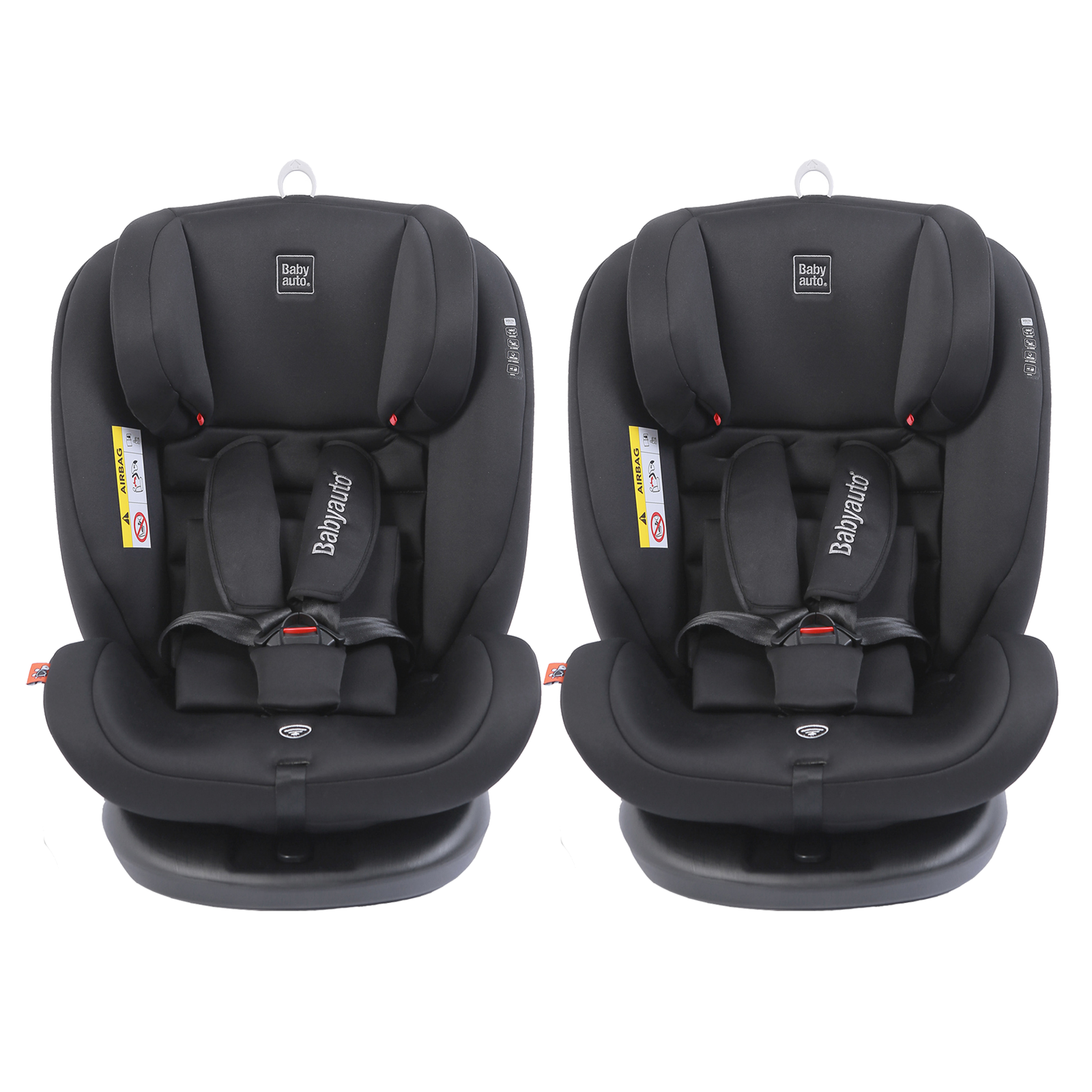 Babyauto Volta Spin Rotate Group 0+1/2/3 ISOFIX Car Seat - Black (2 Pack)