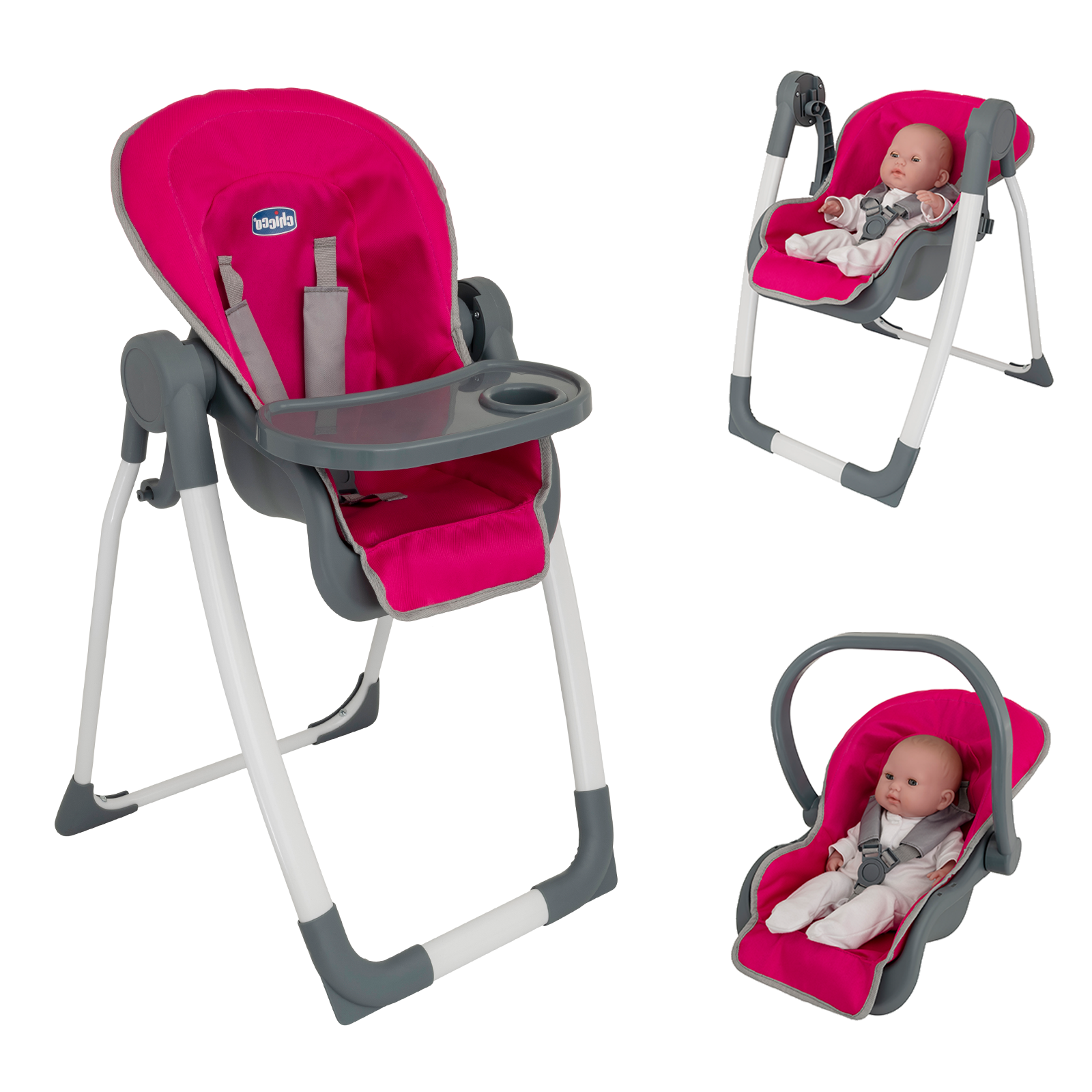 Chicco Junior Dolls 3 in1 Feed N Play Highchair - Pink (3 - 6 Years)