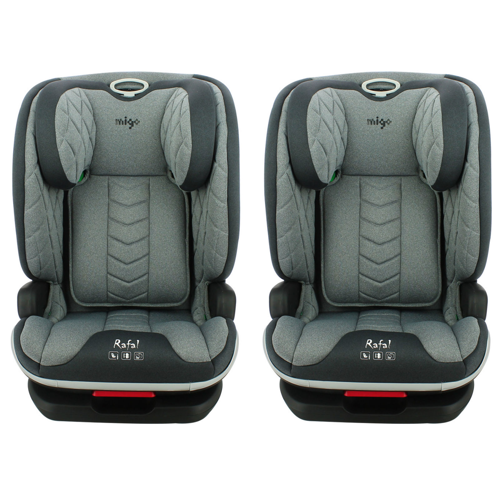 Migo Rafal Luxury i-Size 100-150cm Isofix Group 23 Car Seat (2 Pack)  - Grey