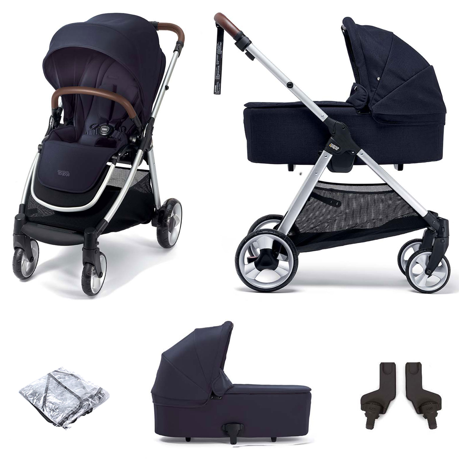 Mamas & Papas Flip XT2 2in1 Pushchair Stroller with Carrycot - Navy