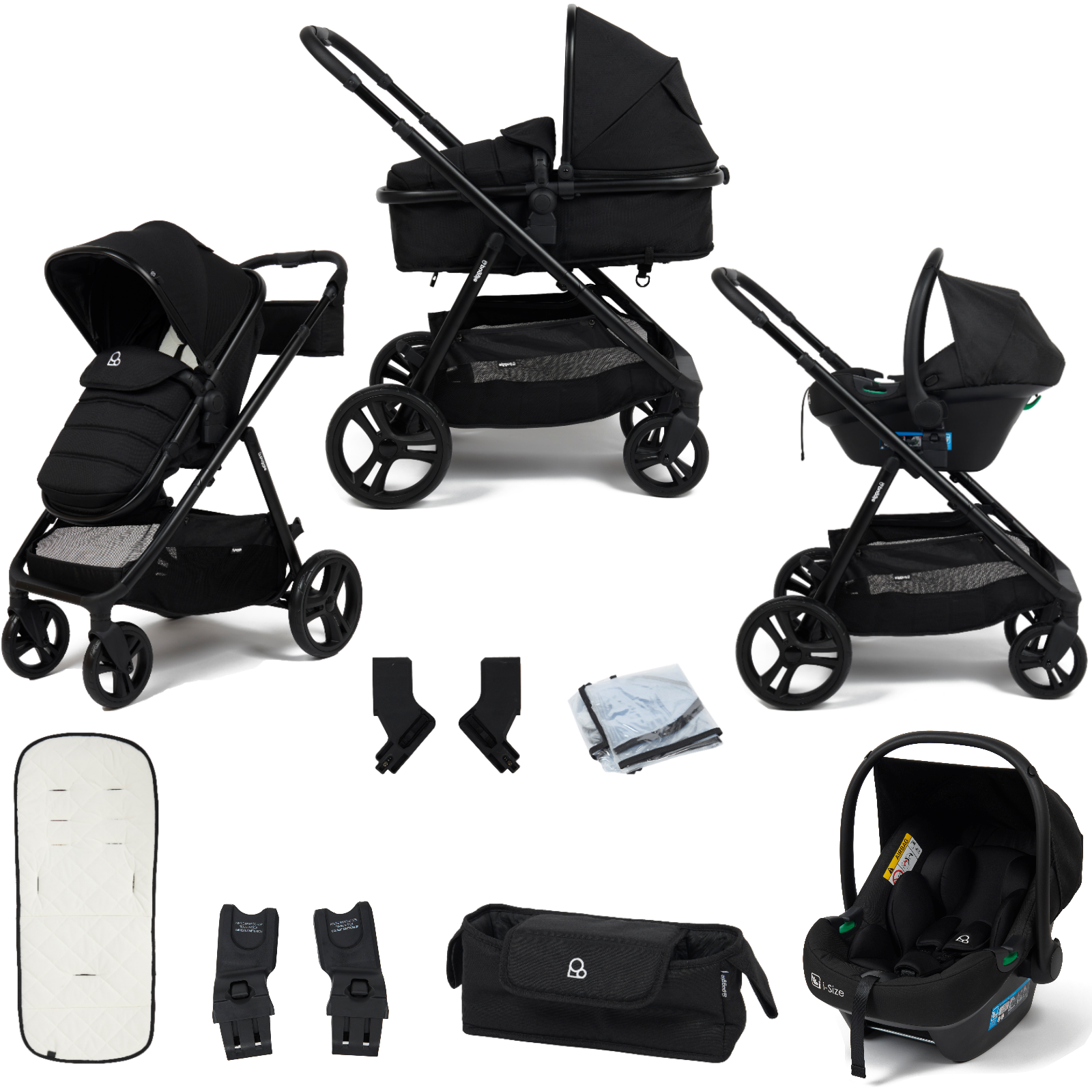 Puggle Memphis 2in1 i-Size Travel System – Midnight Black