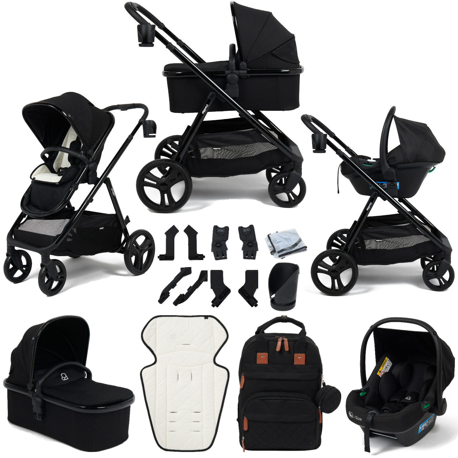 Puggle Memphis 3-in-1 i-Size Travel System - Midnight Black
