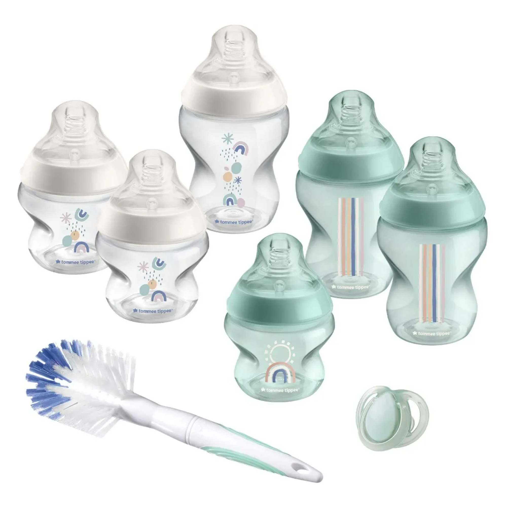 Tommee Tippee Closer to Nature 9pc Unisex Baby Bottle Starter Set - Green